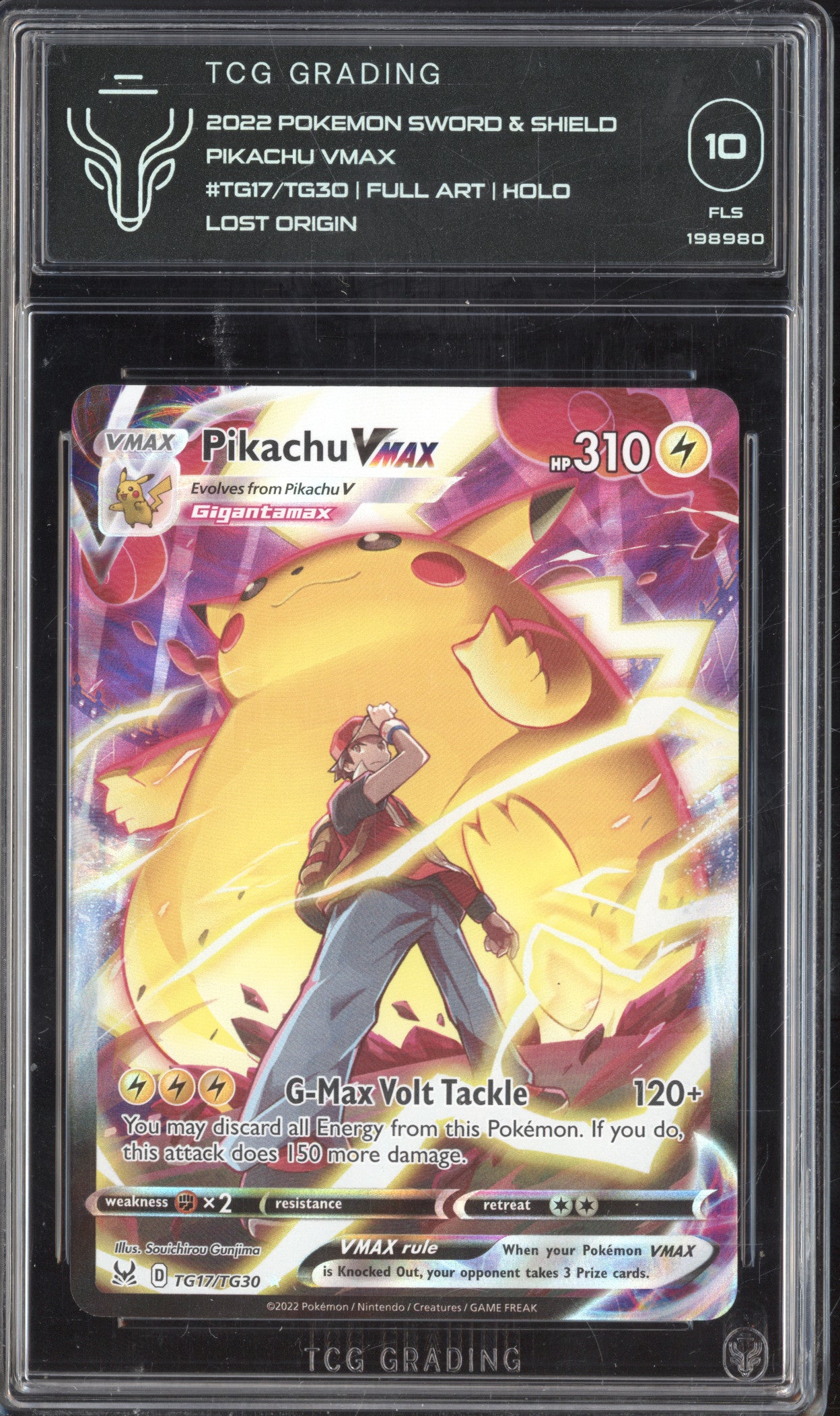 Pikachu VMax 2022 Pokemon Lost Origin TG17/TG30 Full Art TCG 10