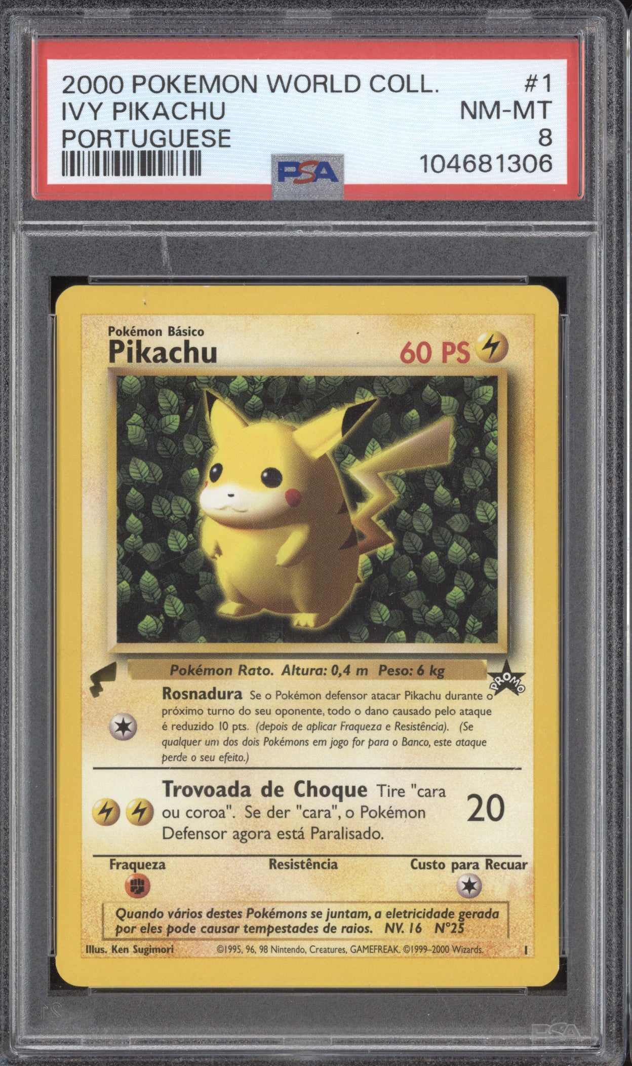 Ivy Pikachu 2000 Pokemon World Collection 1 Portuguese PSA 8