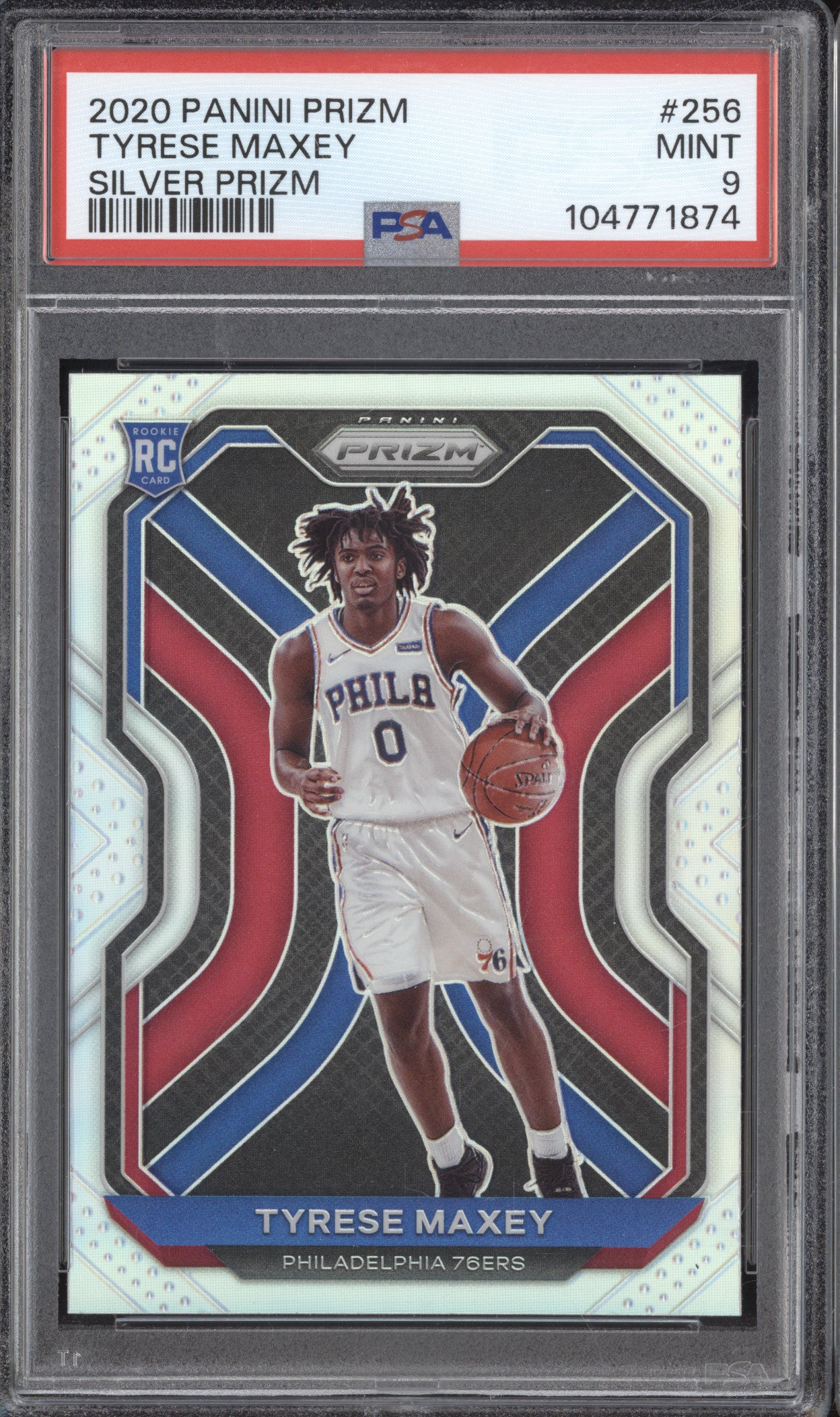 Tyrese Maxey 2020-21 Panini Prizm 256 Silver Prizm RC PSA 9