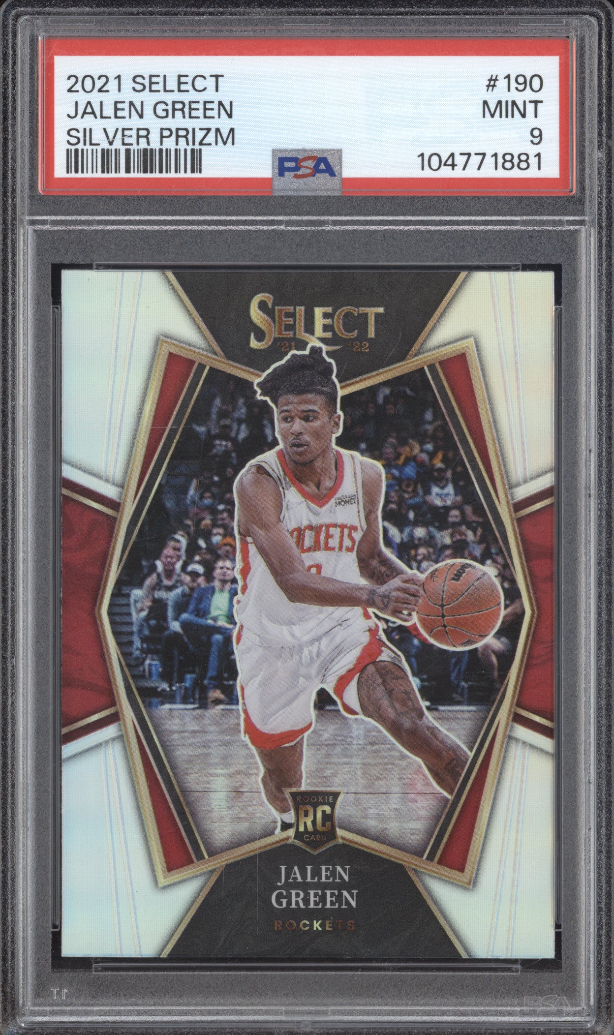 Jalen Green 2021-22 Panini Select 190 Silver Prizm RC PSA 9