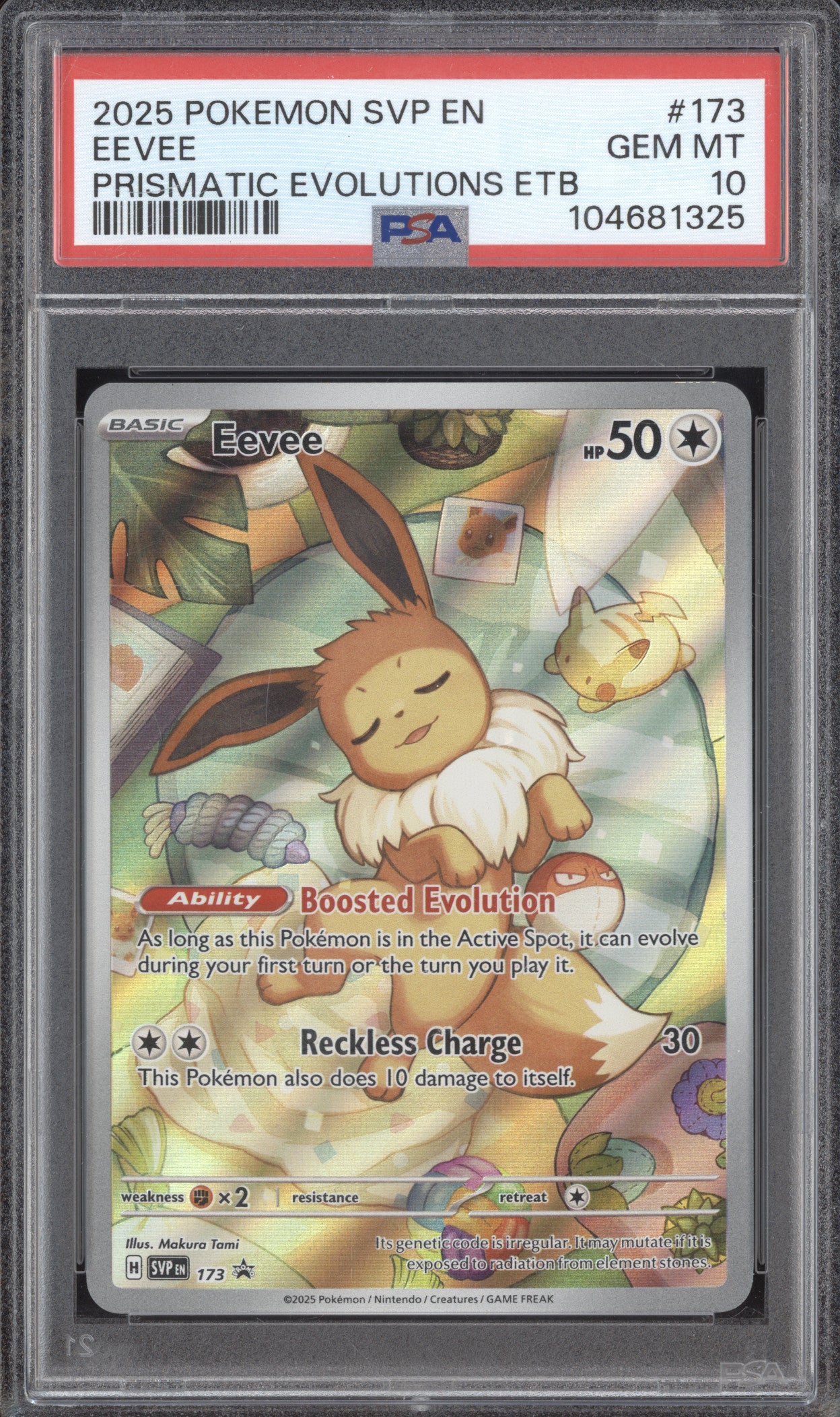 Eeevee 2025 Pokemon Scarlet & Violet Promos 173 Illustration Rare PSA 10