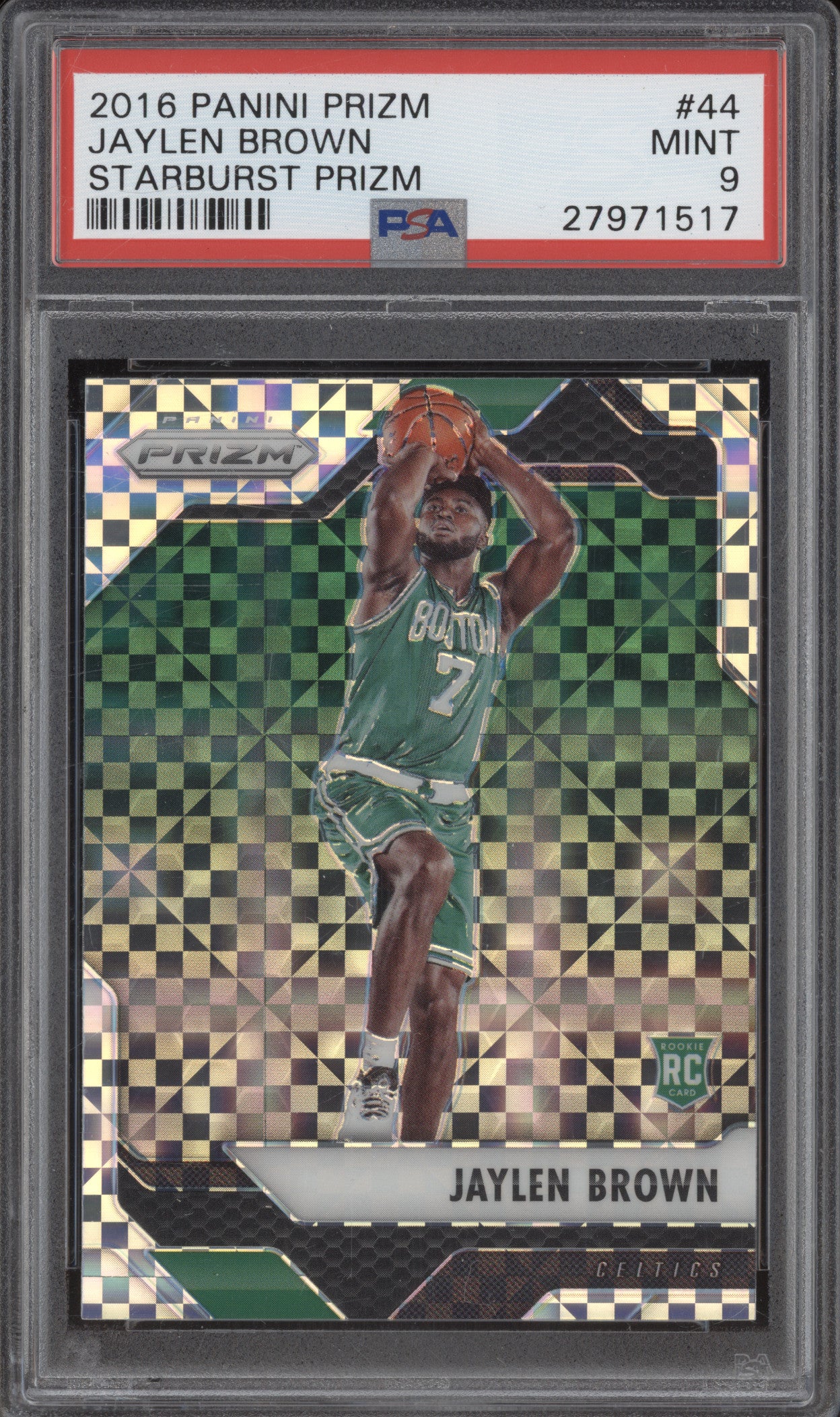 2016 Panini Prizm 44 Jaylen Brown Starburst Prizm RC PSA 9