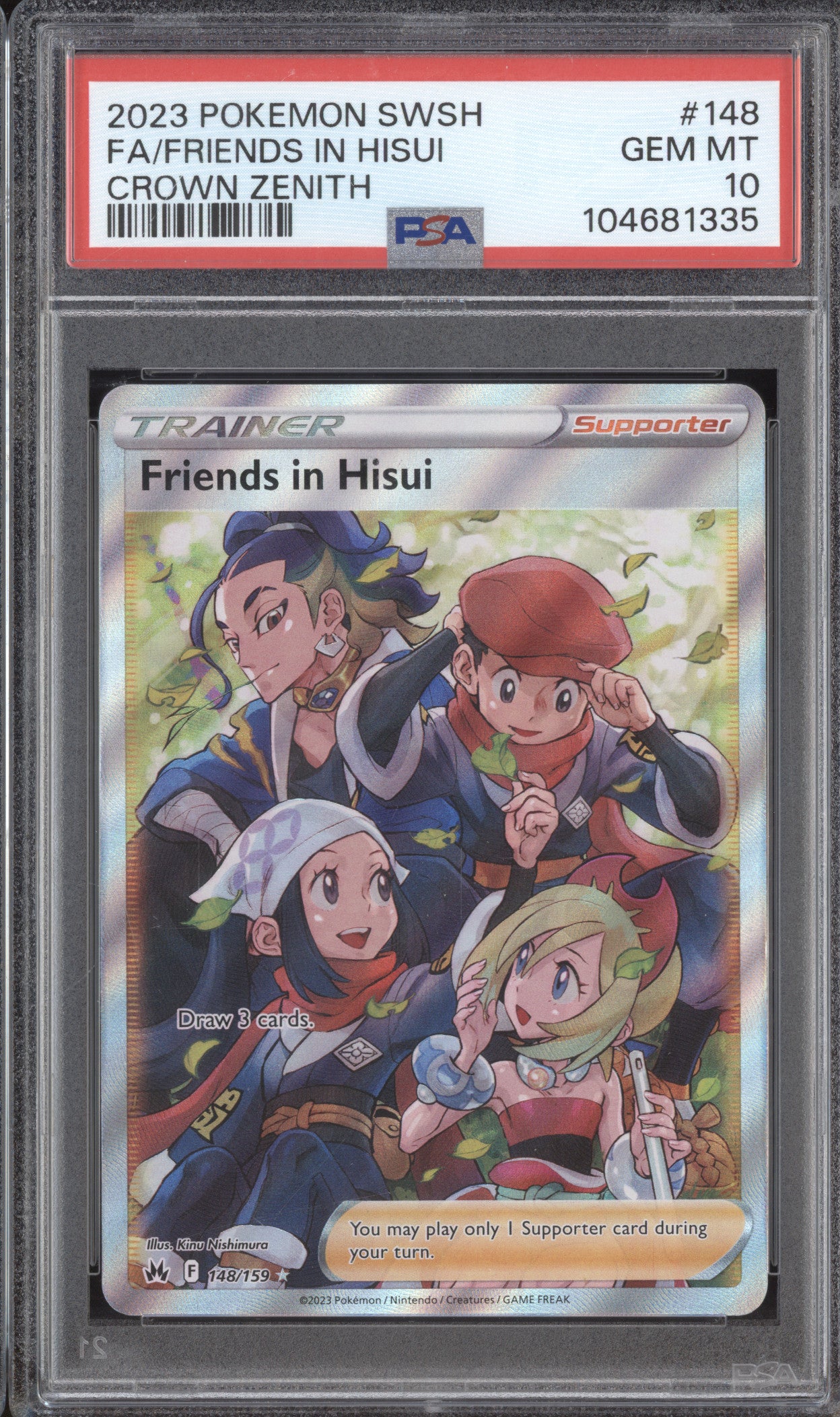 Friends in Hisui 2023 Pokemon Crown Zenith 148/159 Full Art PSA 10