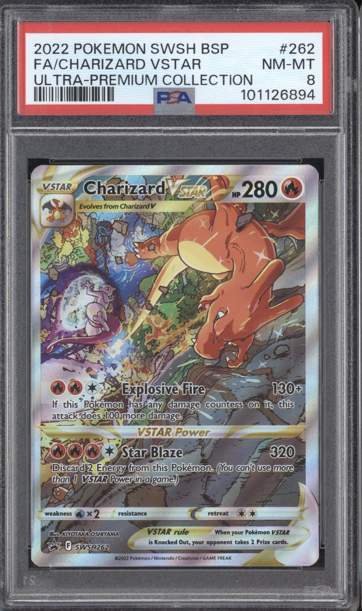 Charizard Vstar 2022 Pokemon Sword & Shield 262 Ultra Premium Collection PSA 8