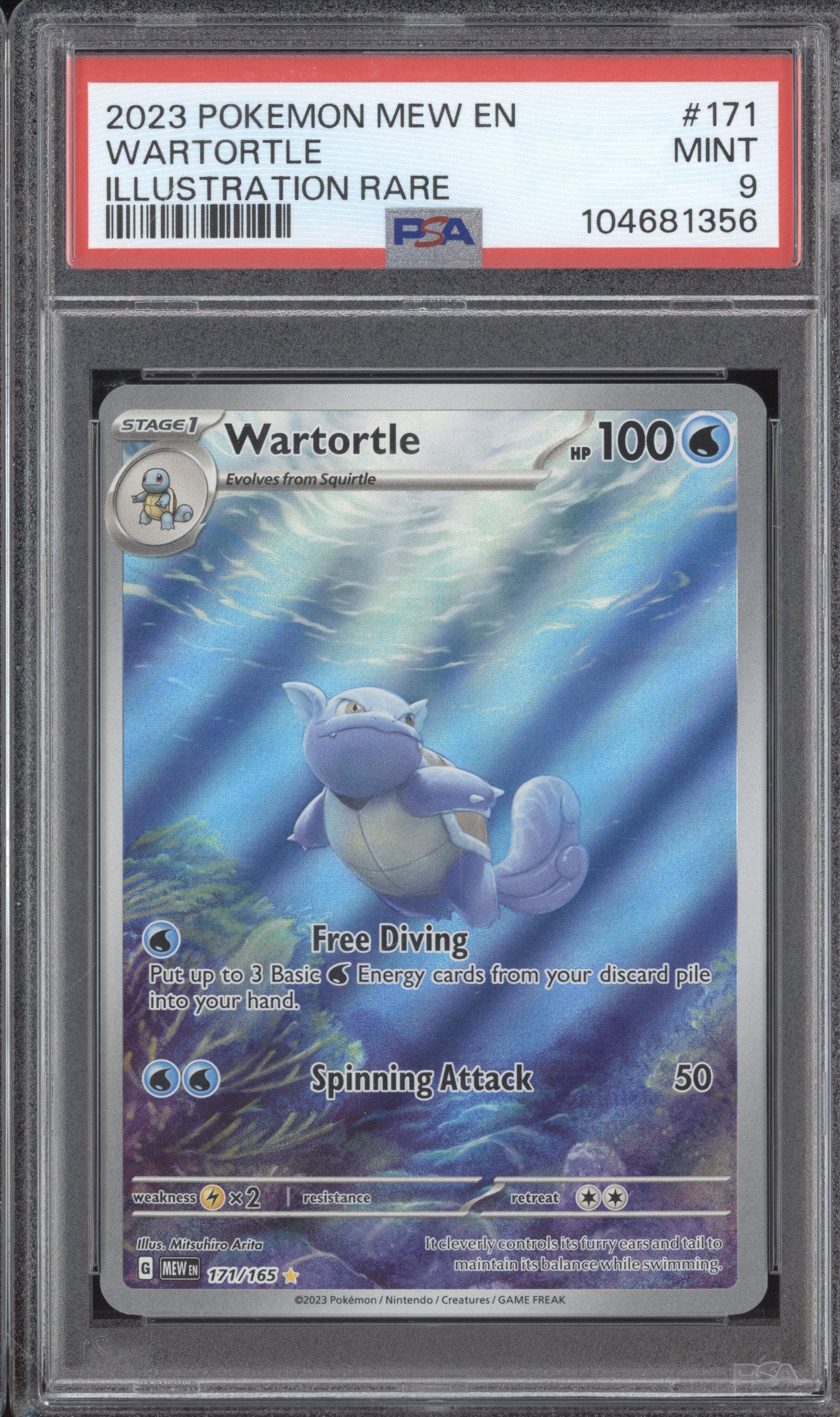 Wartortle 2023 Pokemon 151 171/165 Ultra Rare PSA 9