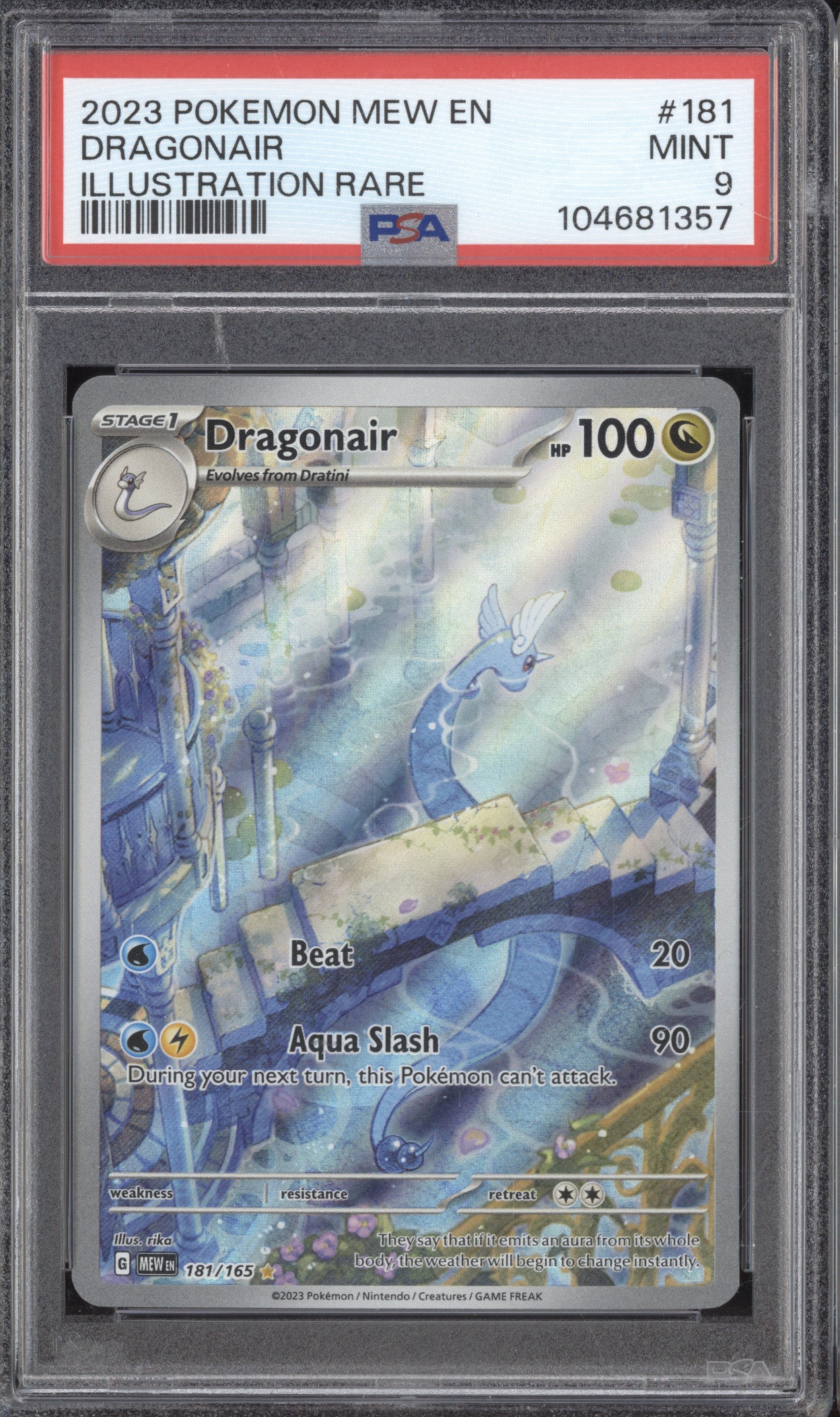 Dragonair 2023 Pokemon 151 181/165 Ultra Rare PSA 9