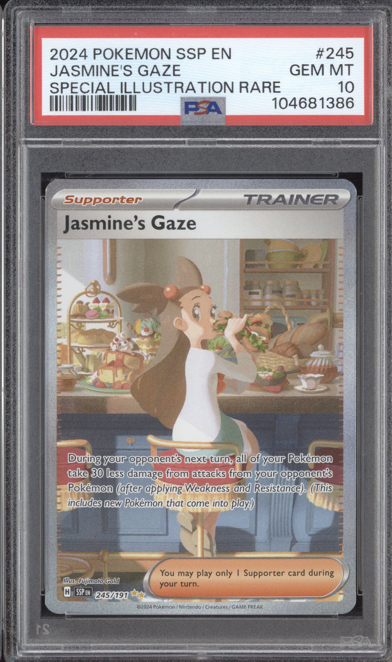 Jasmine's Gaze 0 Pokemon Surging Sparks 245/191 Special Illustration Rare PSA 10