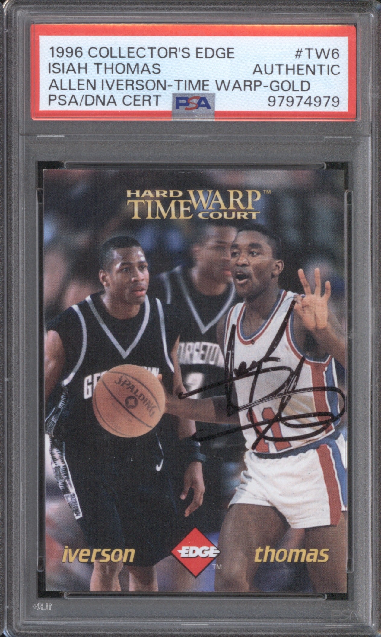 Allen Iverson,Isiah Thomas 1996 Collector's Edge Time Warp TW6 Gold