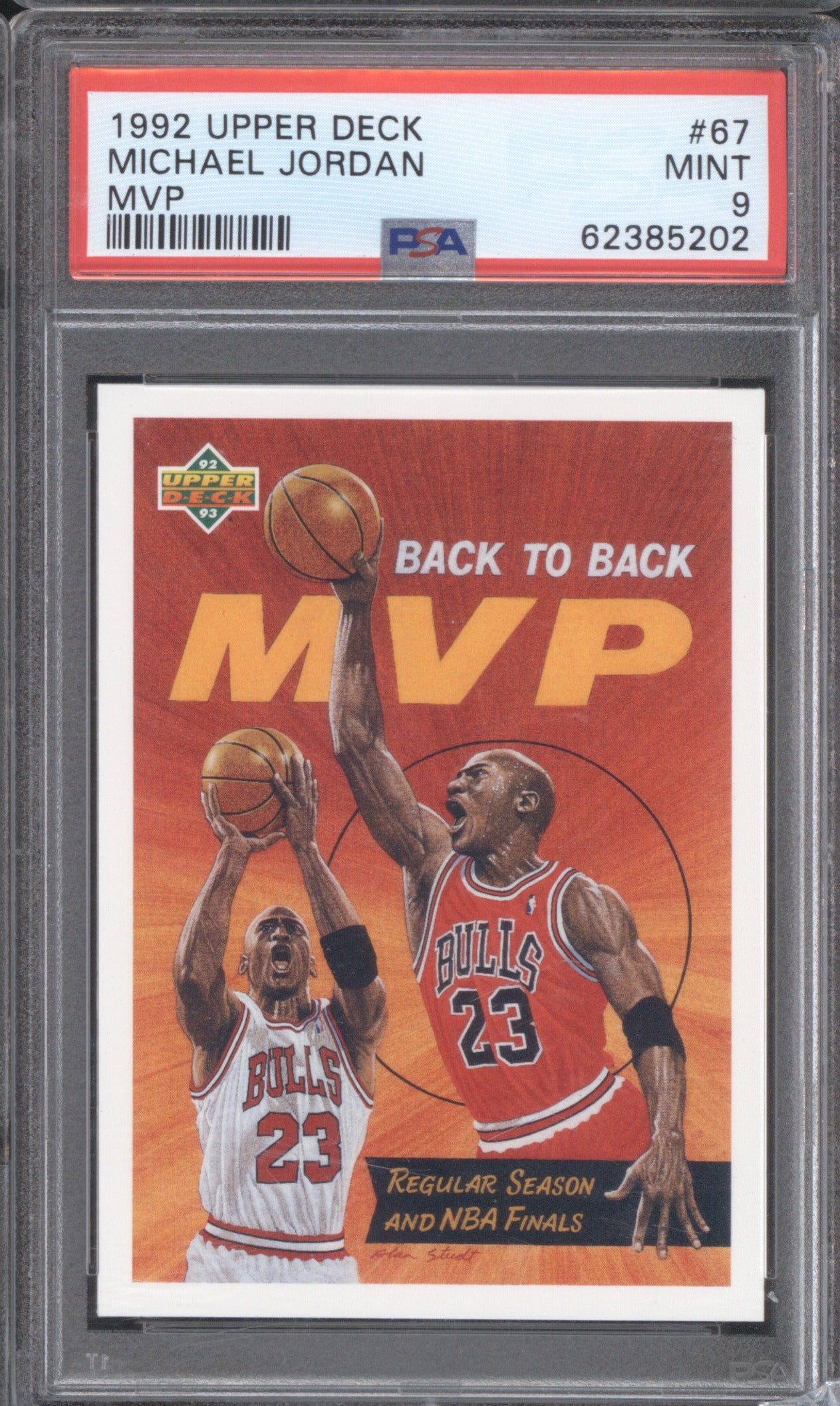 Michael Jordan 1992 Upper Deck 1992 67 Back To Back MVP PSA 9