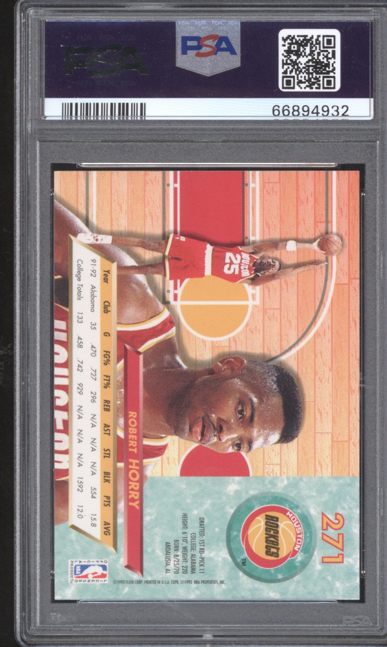 Robert Horry 1992 Fleer Ultra 1992 271 PSA 10 GEM MT