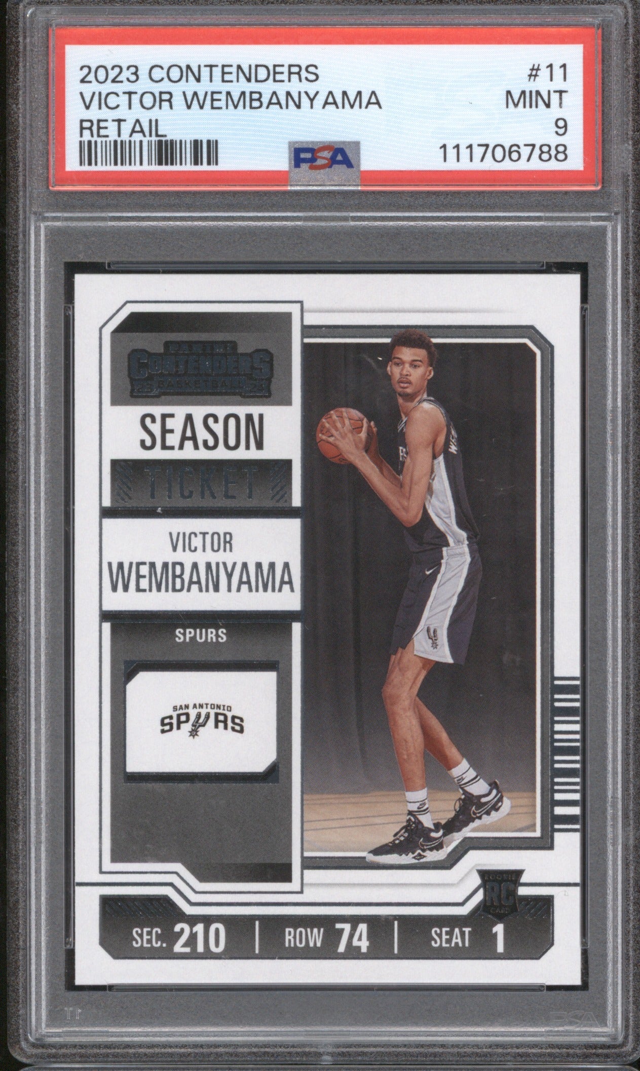 2023 Panini Contenders Victor Wembanyama Season Ticket RC 11 Retail