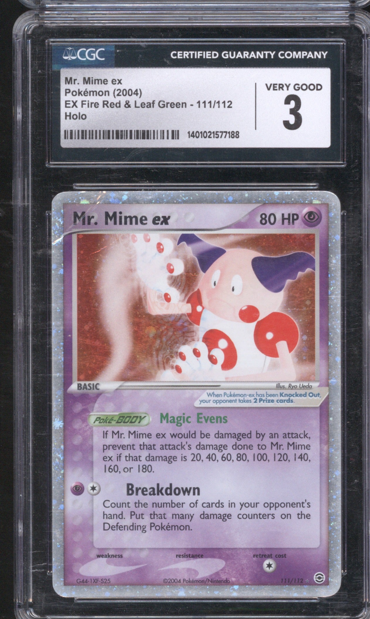 2004 Pokemon EX Fire Red & Leaf Green Mr. Mime ex 111/112 Holo CGC 3