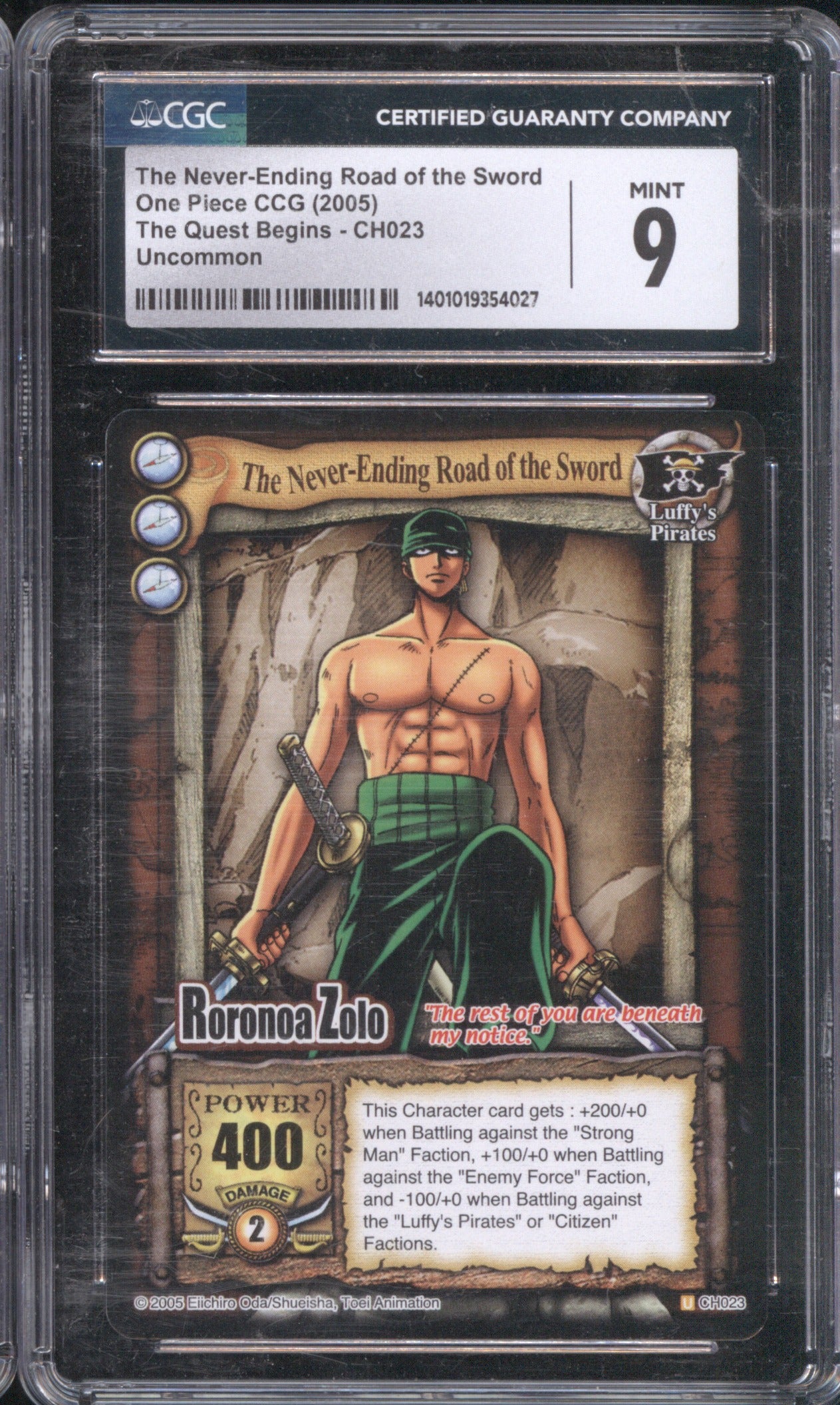 2005 One Piece The Never Ending Road of The Sword CH023 The Quest Begins CGC 9