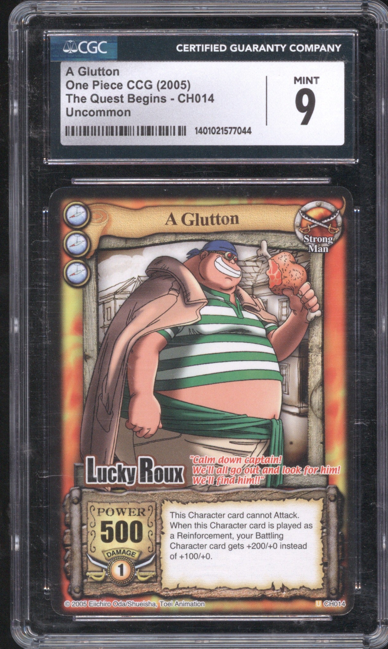 2005 Bandai One Piece The Quest Begins A Glutton CH014 CGC 9