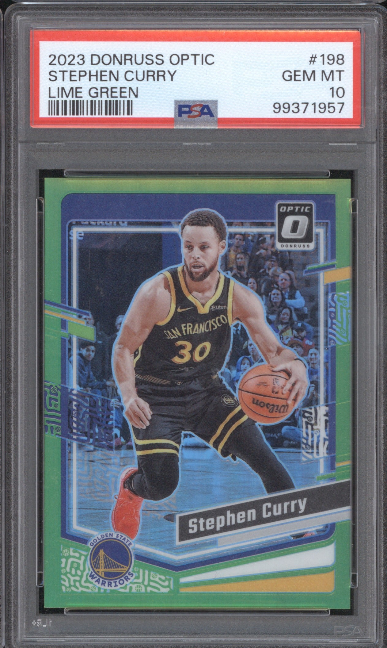 2023 Donruss Optic Stephen Curry #198 Lime Green 39/149 PSA 10