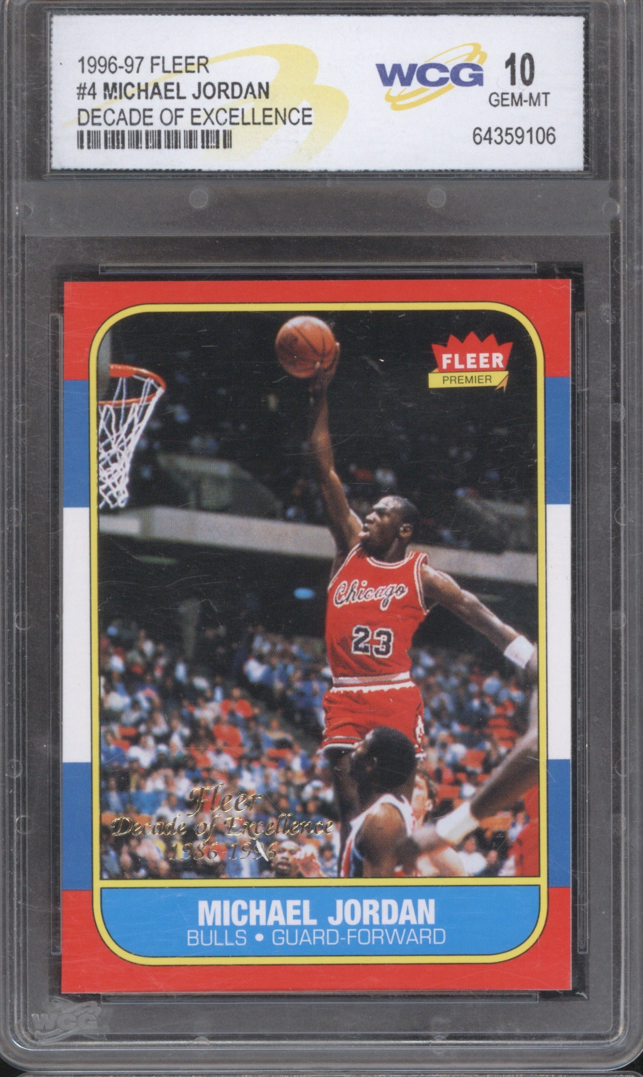 1996 Fleer Decade of Excellence Michael Jordan #4 WCG 10