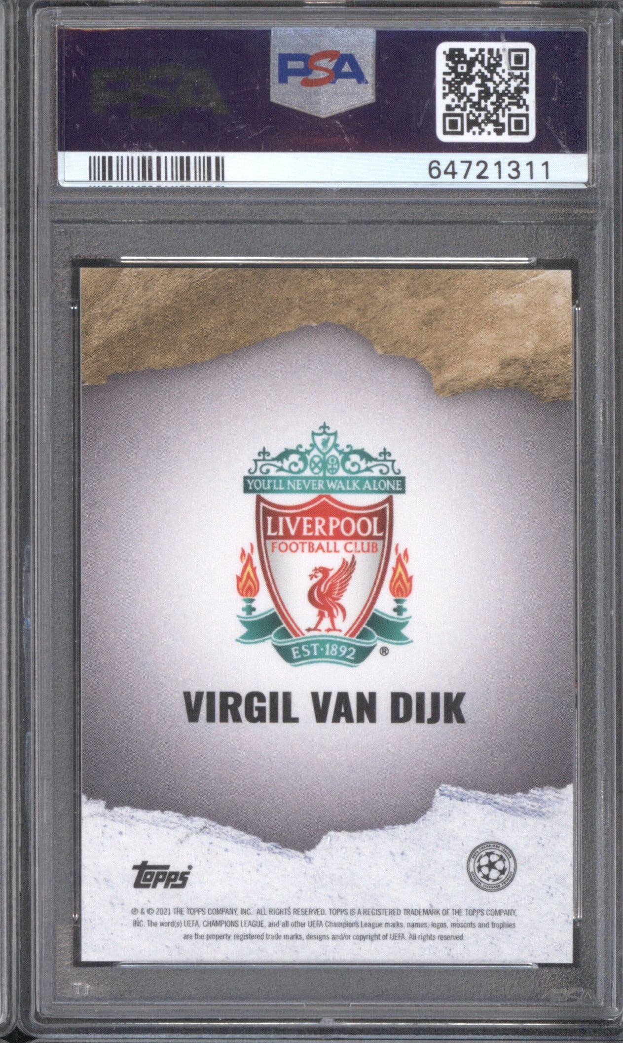 2021 Topps Tyson Beck Virgil van Dijk Pink Auto 3/10 PSA 10/10