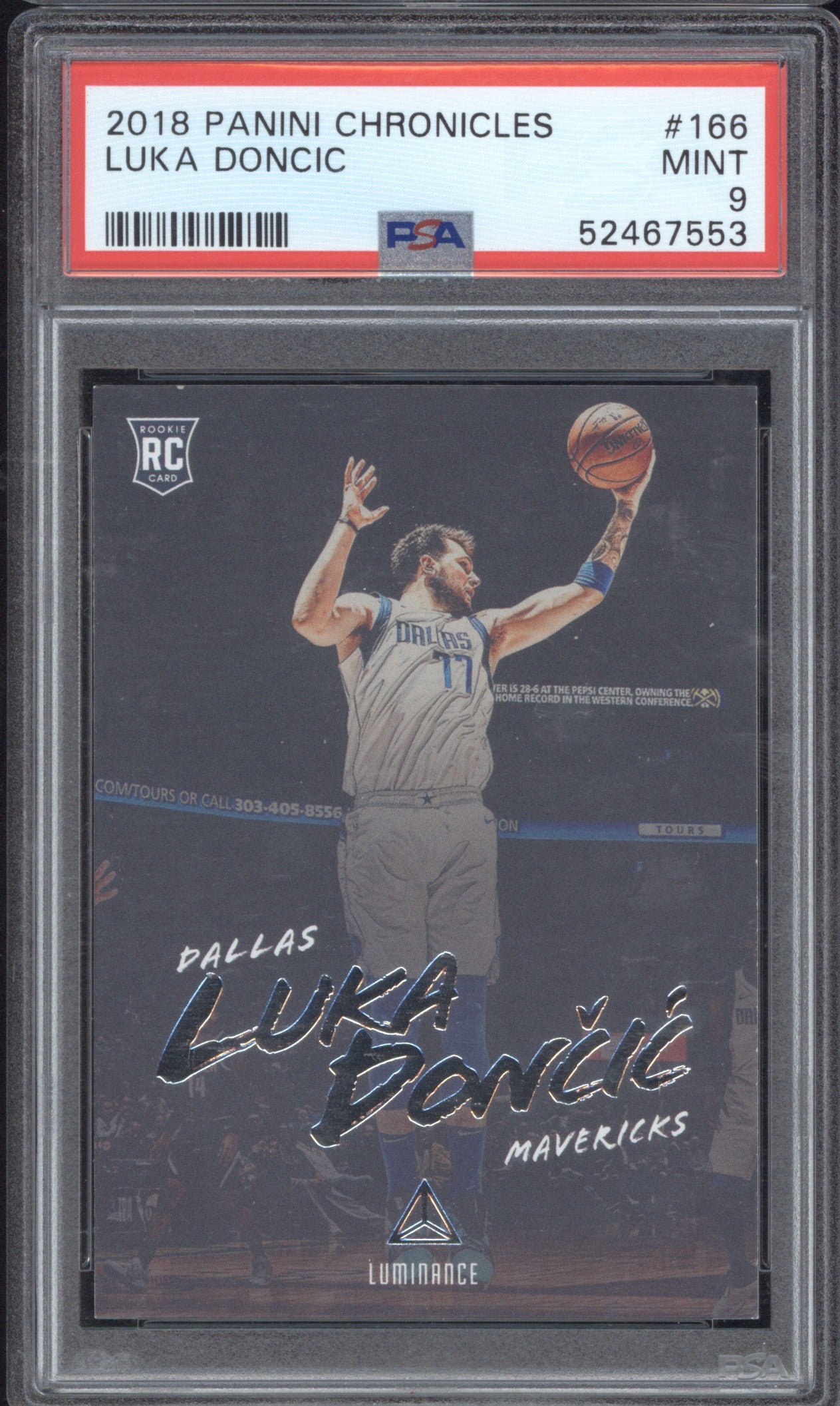 Luka Doncic 2018-19 Panini Chronicles 166 Luminance PSA 9