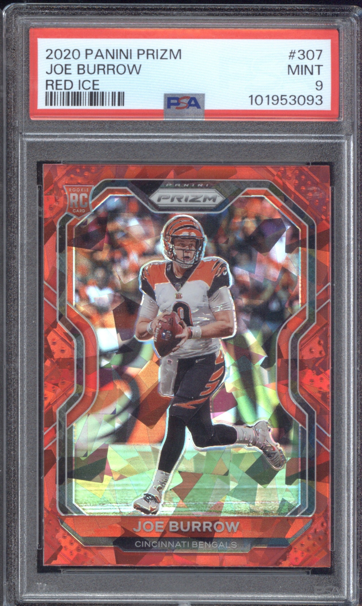 Joe Burrow 2020 Panini 307 Red Ice RC PSA 9