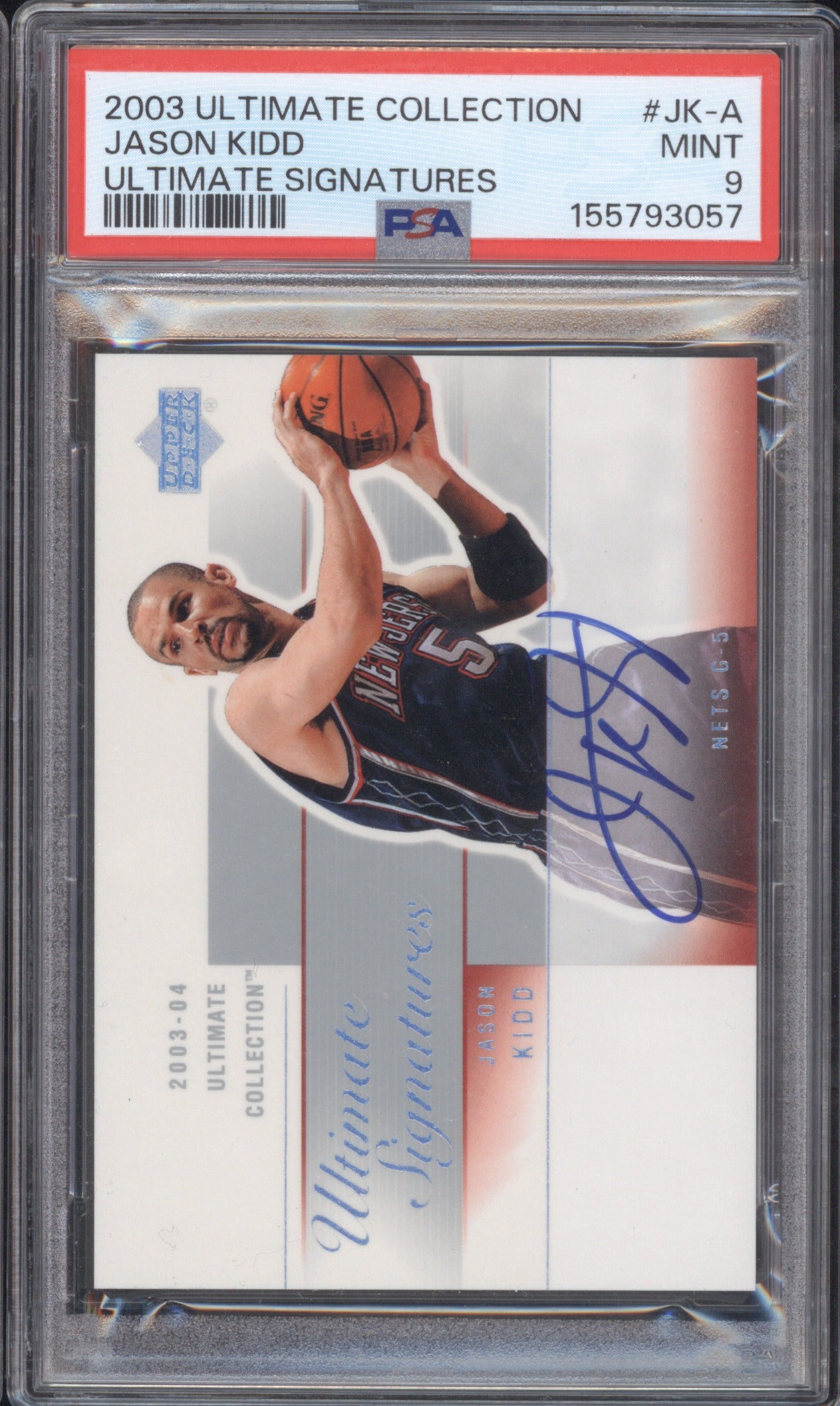 Jason Kidd 2003 Upper Deck Ultimate Collection JK-A Ultimate Signatures PSA 9