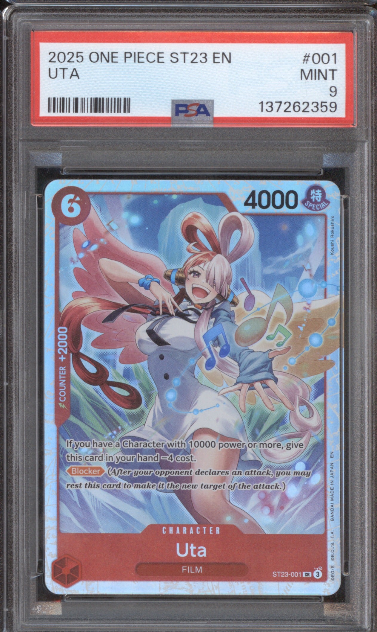 Uta 2025 Bandai ST23-001 PSA 9