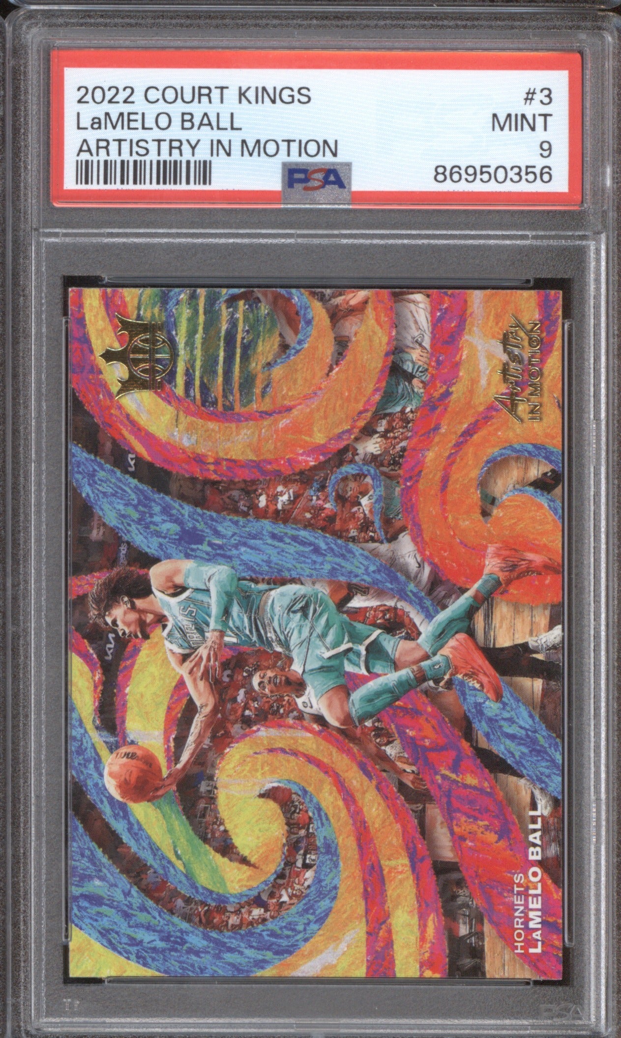 2022 Panini Court Kings LaMelo Ball #3 Artistry in Motion PSA 9