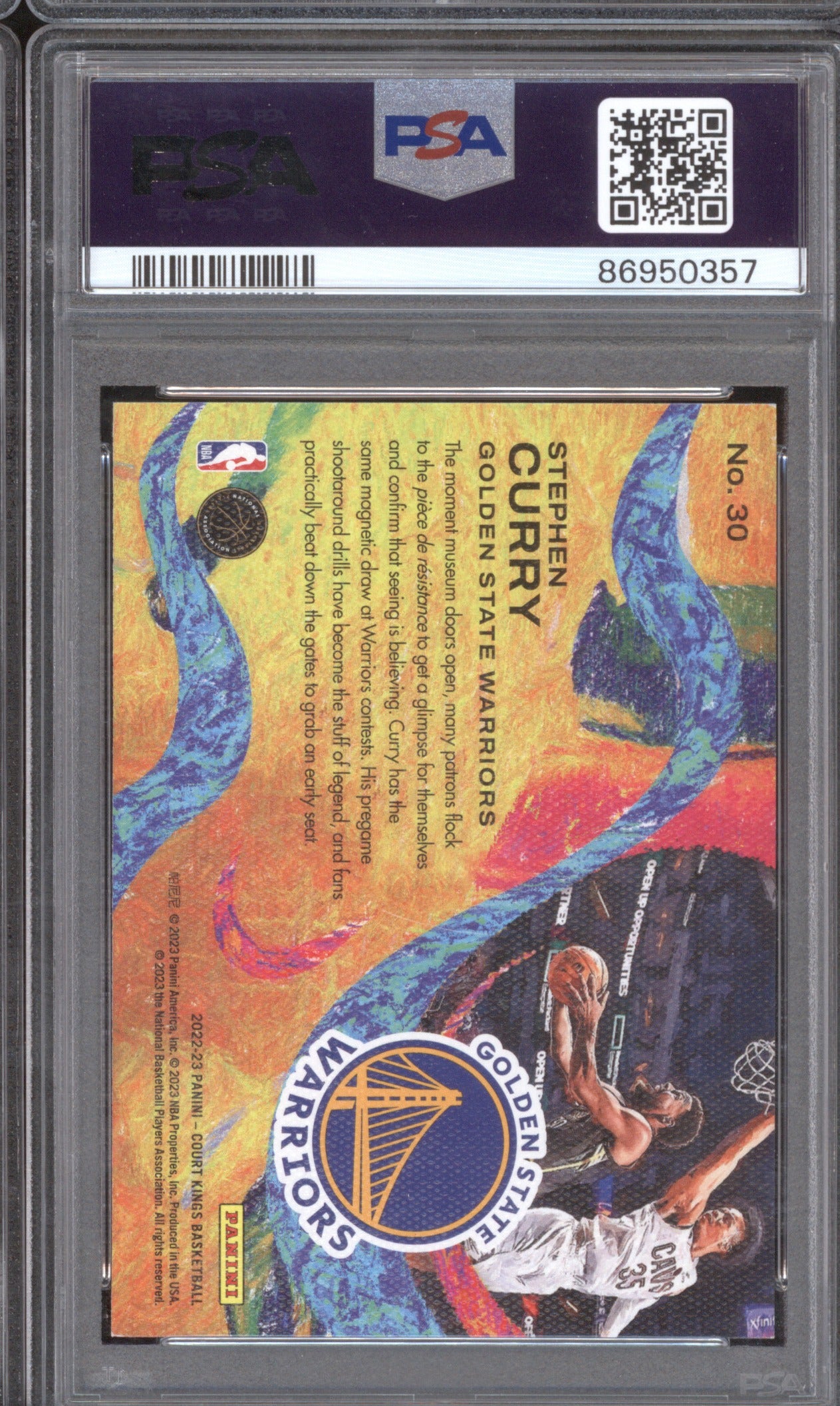 2022 Panini Court Kings Stephen Curry #30 Artistry in Motion PSA 7