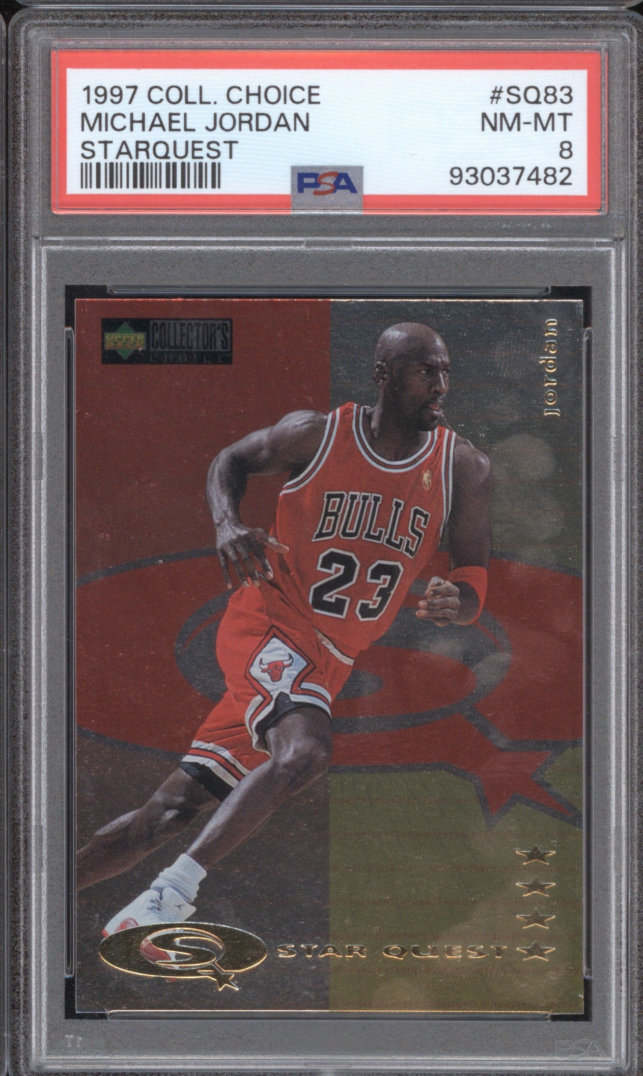 Michael Jordan 1997/98 Upper Deck Collector's Choice SQ83 Starquest PSA 8