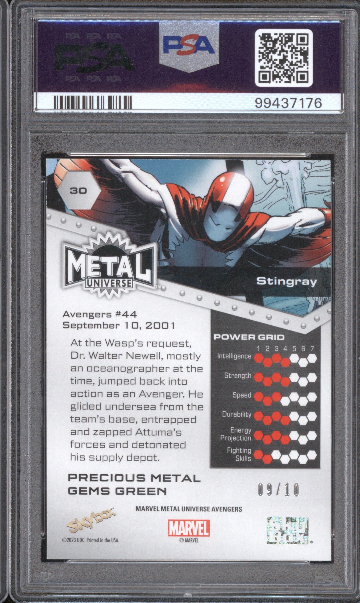 2024 Skybox Metal Universe 30 Stingray Green Precious Metal Gems 9/10 PSA 6