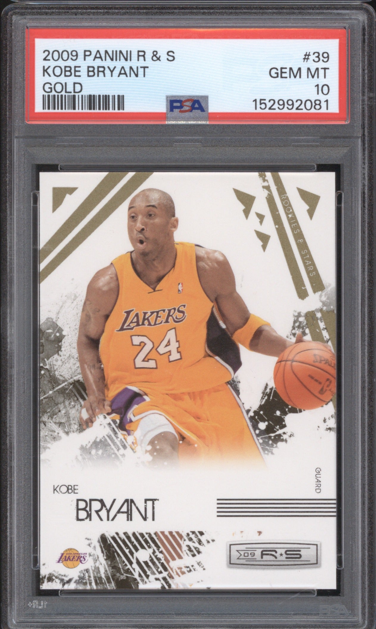 KOBE BRYANT 2009 PANINI ROOKIES & STARS #39 PSA 10 GOLD