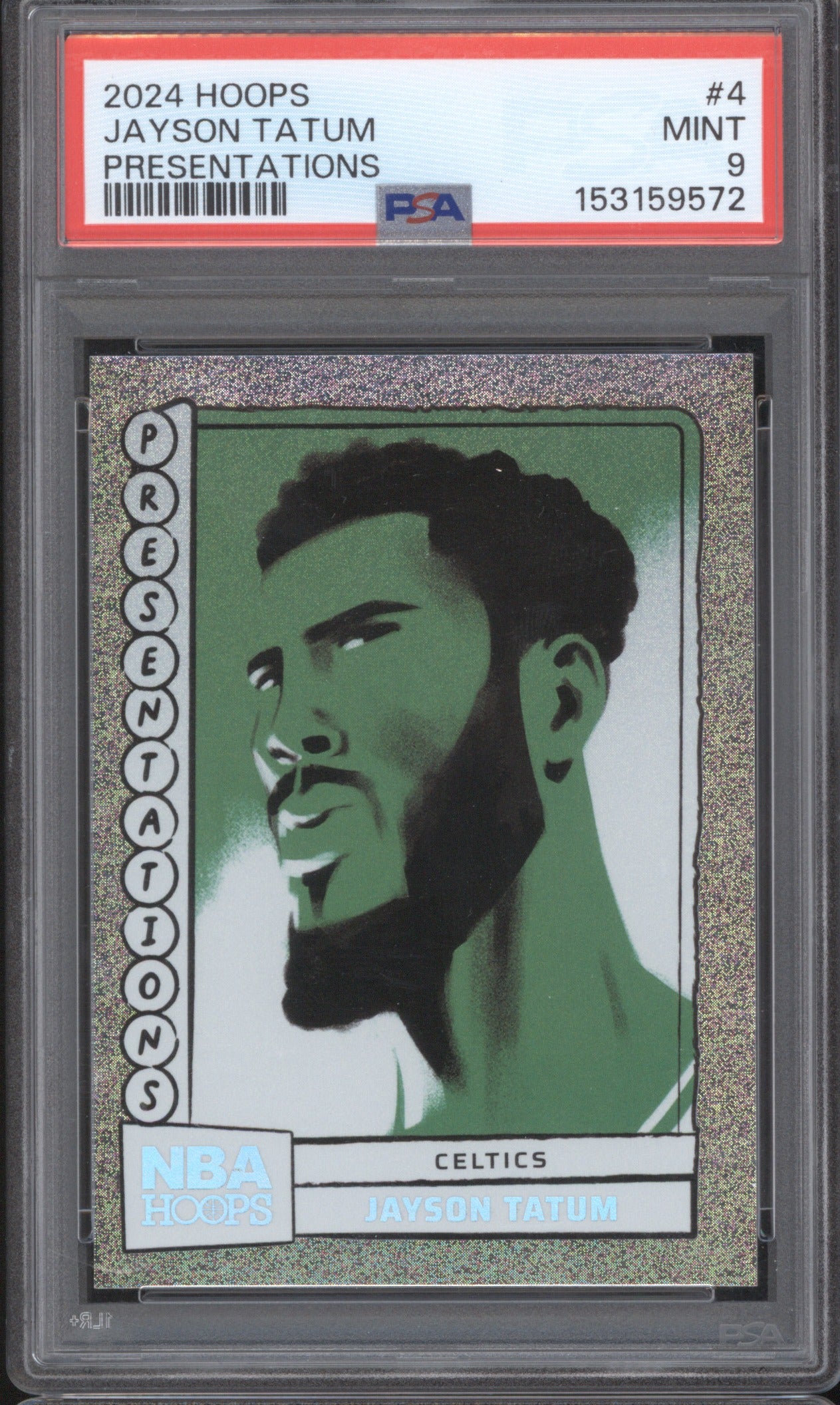 JAYSON TATUM 2024 PANINI NBA HOOPS PRESENTATIONS #4 PSA 9