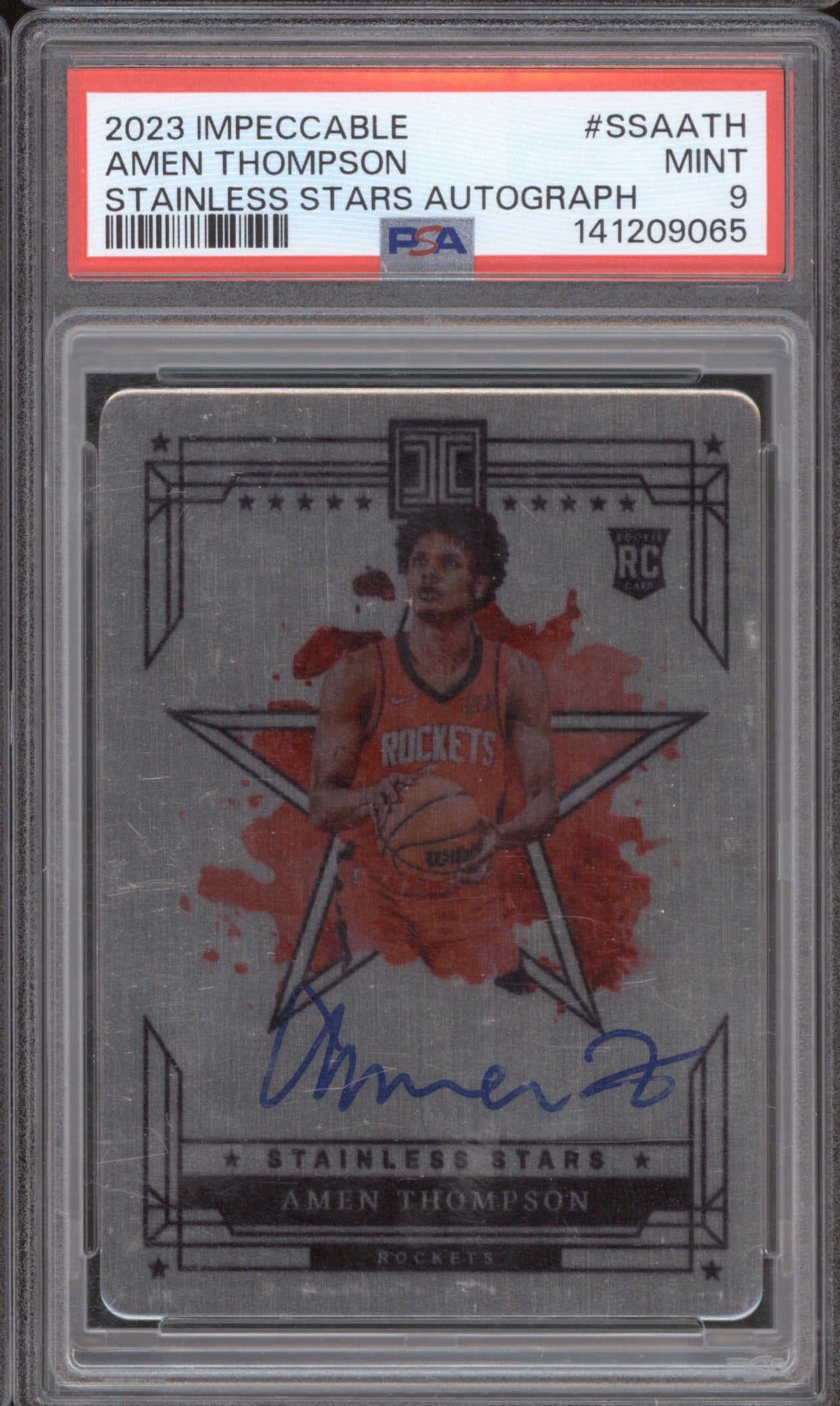 2023 PANINI IMPECCABLE STAINLESS STARS AUTOGRAPHS AMEN THOMPSON SSAATH PSA 9