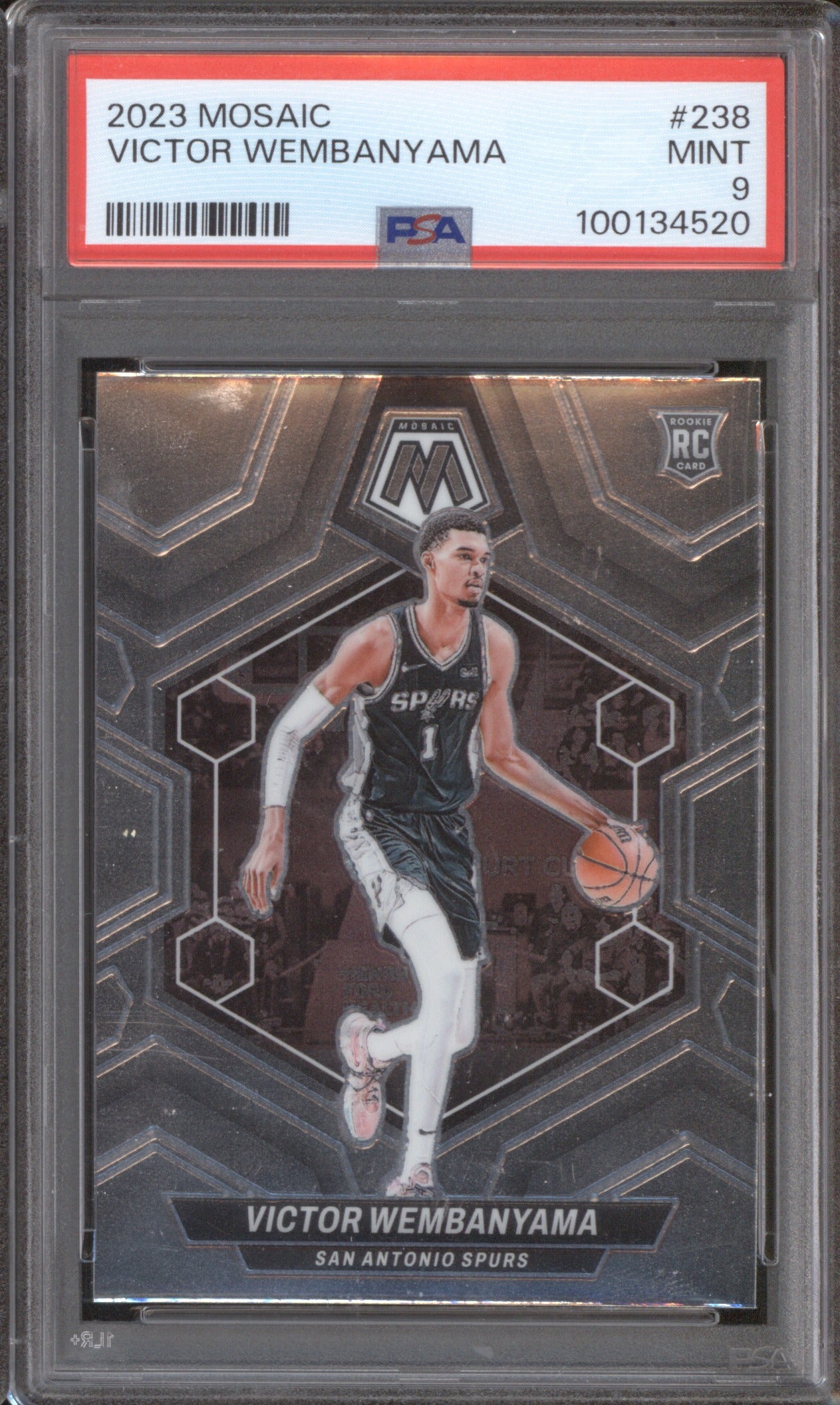 2023 PANINI MOSAIC VICTOR WEMBANYAMA 238 PSA 9