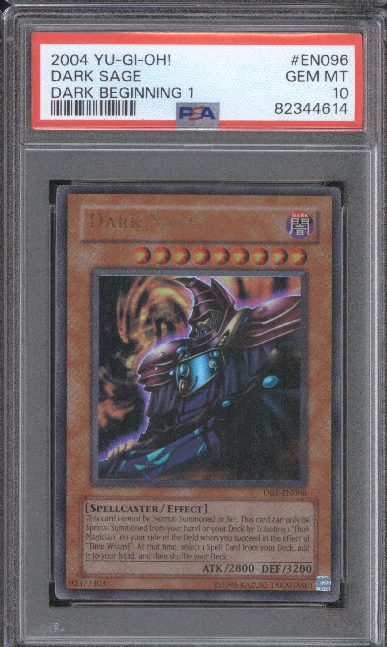 2004 Yu-Gi-OH! Dark Beginning 1 EN096 Dark Sage PSA 10