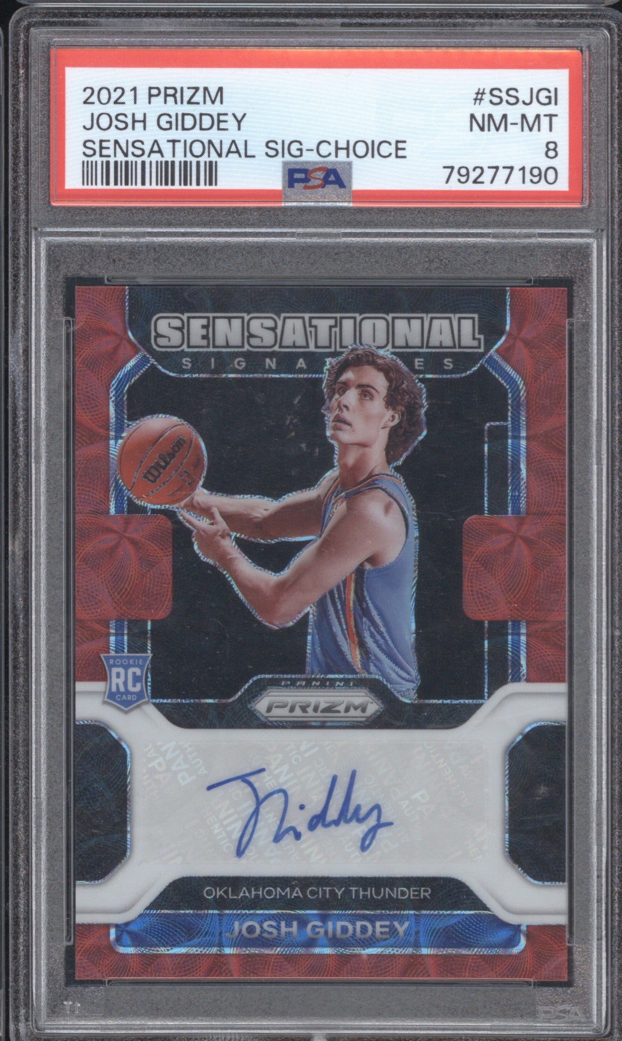 2021 PANINI PRIZM JOSH GIDDEY ROOKIE AUTO #SSJGI SENSATIONAL SIG-CHOIC