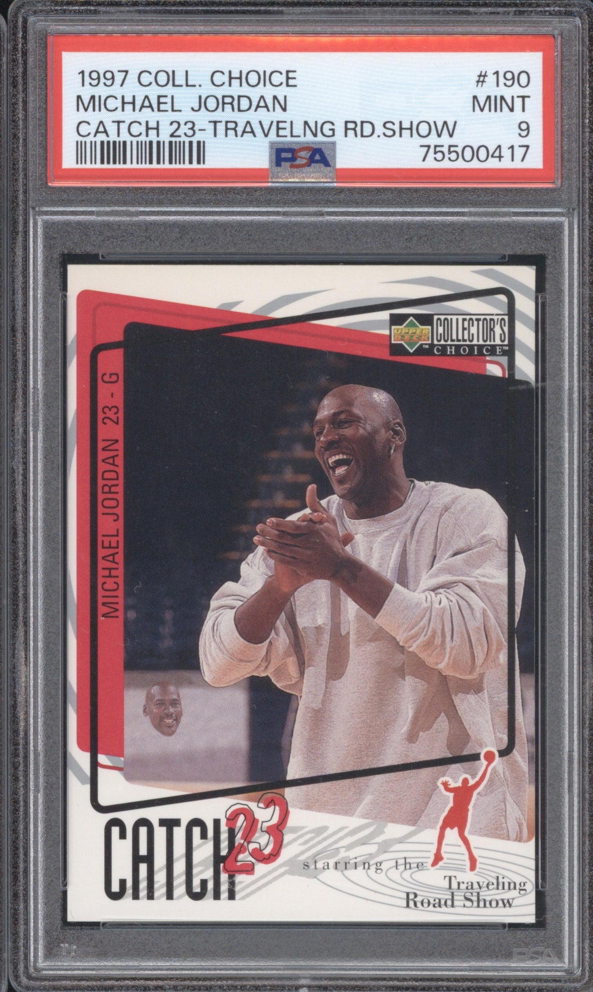 MICHAEL JORDAN 1997 UPPER DECK COLLECTOR'S CHOICE CATCH 23 #190 PSA 9