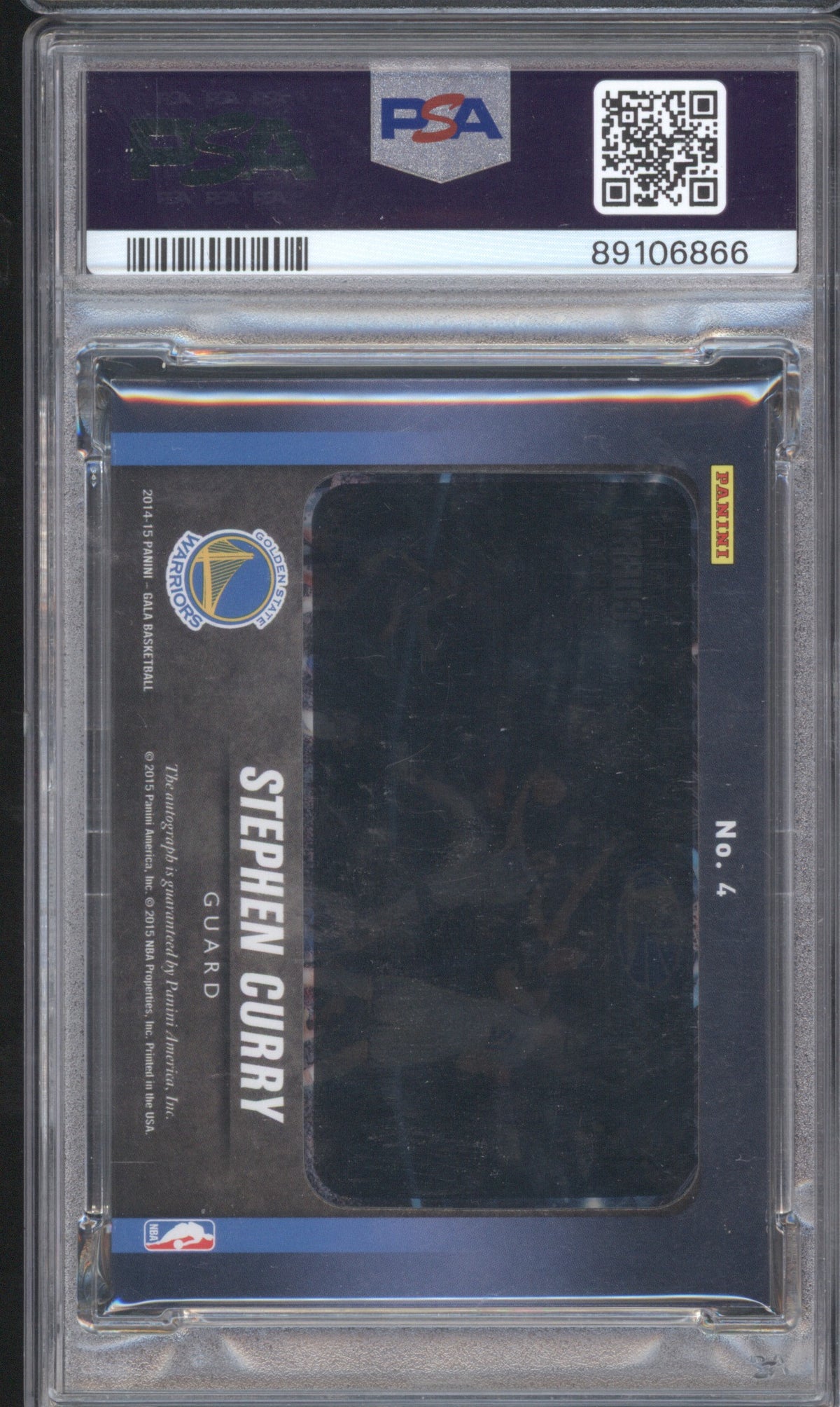 STEPHEN CURRY 2014 PANINI GALA CINEMATIC SIGNATURES #4 PSA 8 AUTO 10