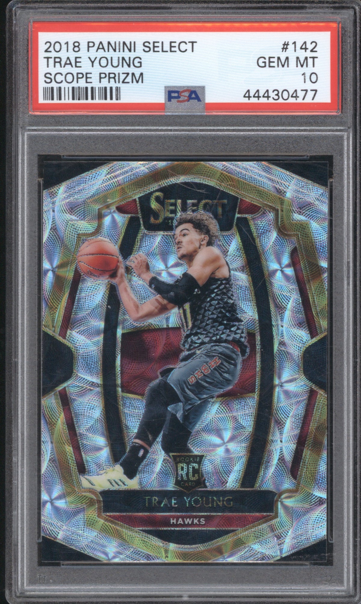 TRAE YOUNG ROOKIE 2018 PANINI SELECT #142 SCOPE PRIZM PSA 10