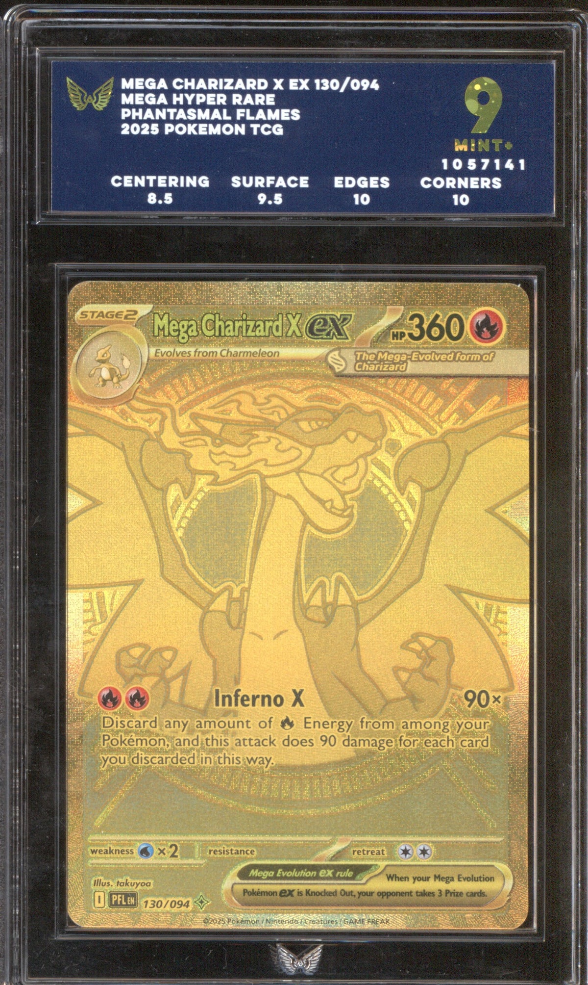 Pokemon Phantasmal Flames Mega Charizard X Ex Hyper Rare Ark Grading 9