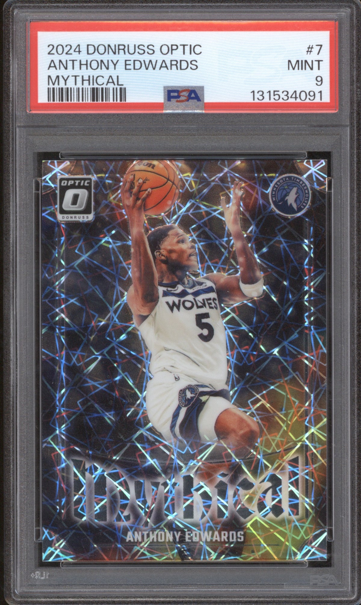 ANTHONY EDWARDS 2024 PANINI DONRUSS OPTIC MYTHICAL 7 PSA 9