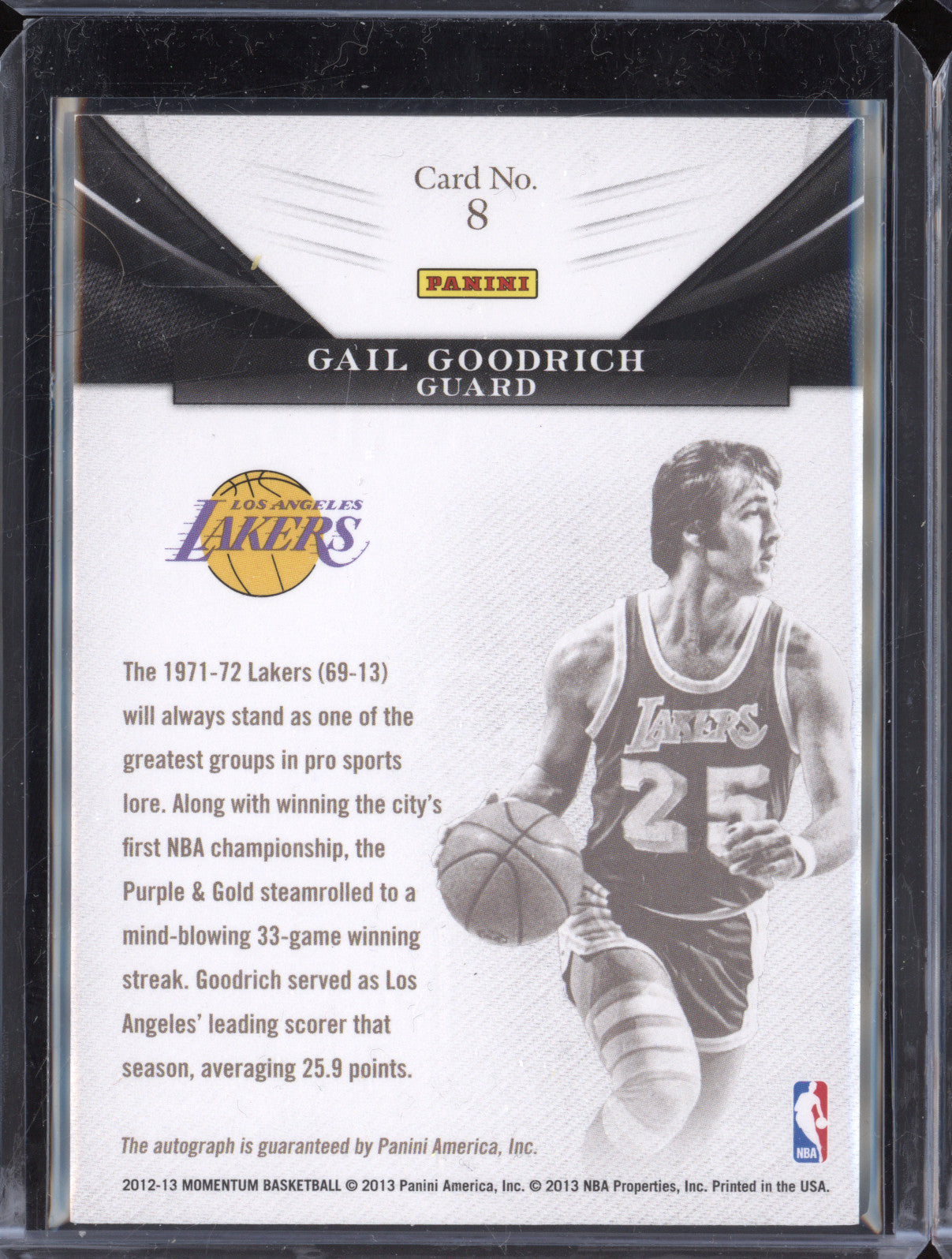 Gail Goodrich 2012-13 Panini Momentum 8 Monumental Marks Auto 9/15