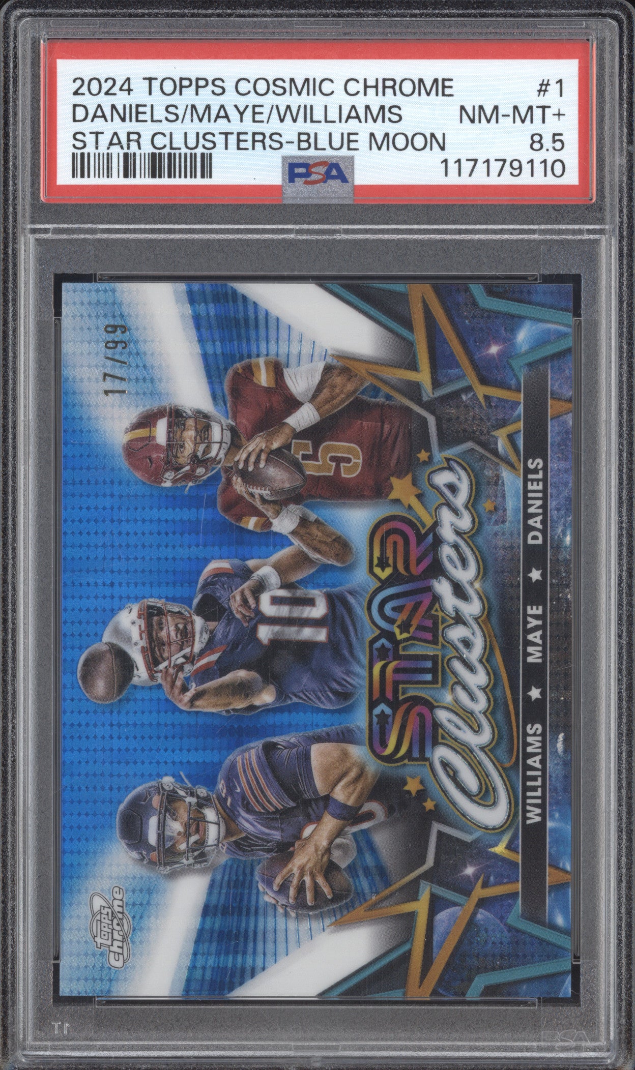 Daniels Maye Williams Topps Cosmic Chrome Star Clusters Blue Moon /99 PSA 8.5