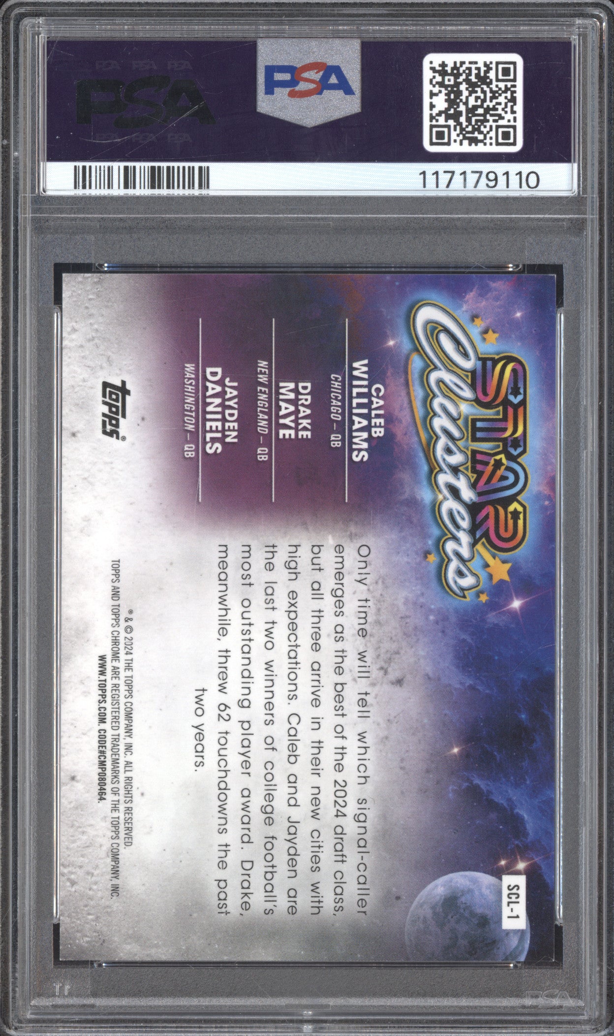 Daniels Maye Williams Topps Cosmic Chrome Star Clusters Blue Moon /99 PSA 8.5