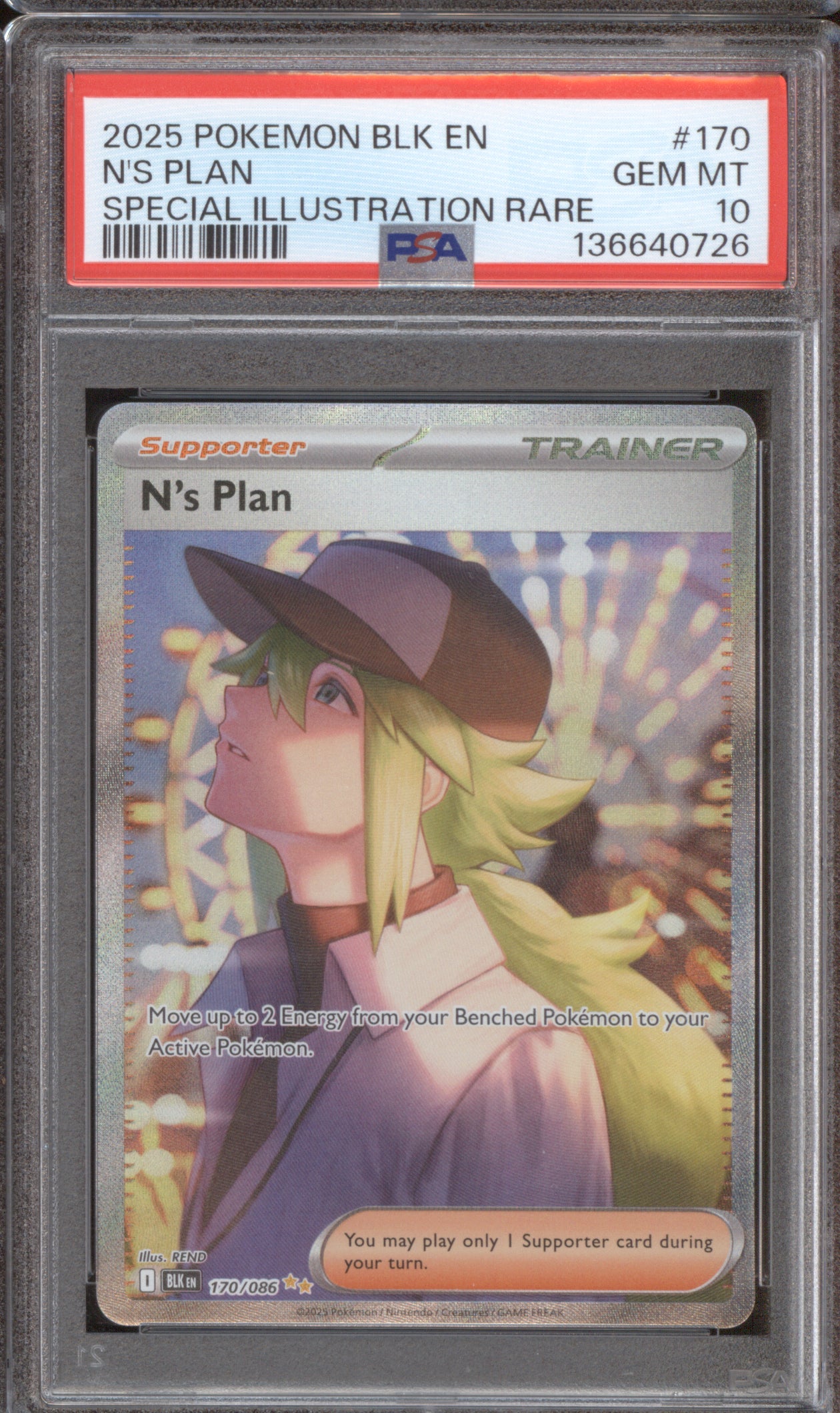 N's Plan 2025 Pokemon Black Bolt BLK 170/086 Special Illustration Rare PSA 10