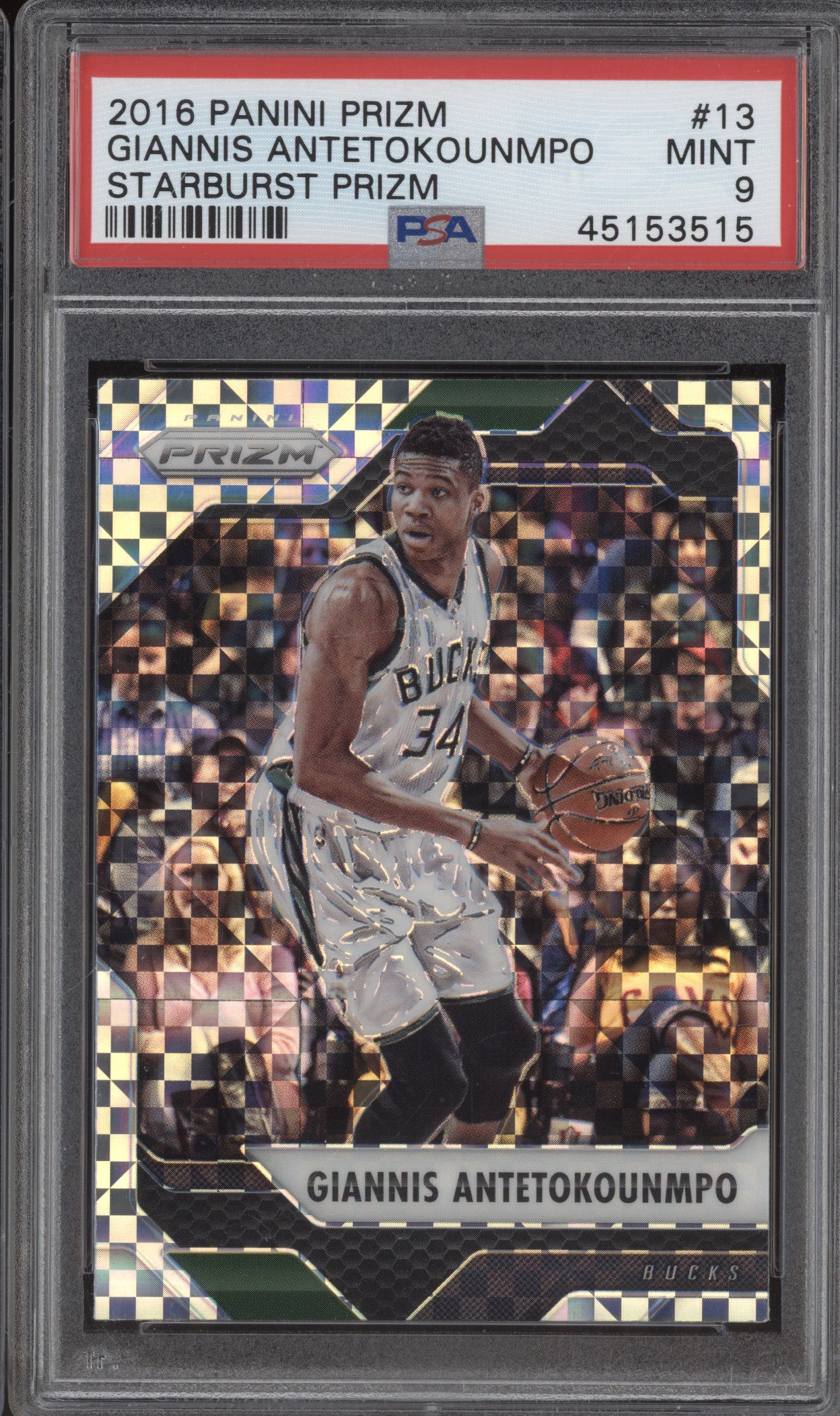 2016 Panini Prizm 13 Giannis Antetokounmpo Starburst Prizm PSA 9