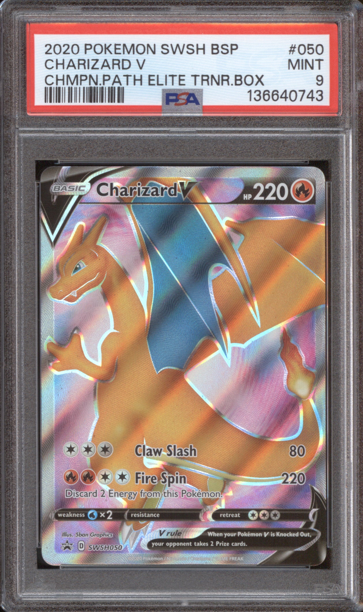 Charizard V 2020 Pokemon Champions Path SWSH050 Black Star Promo PSA 9