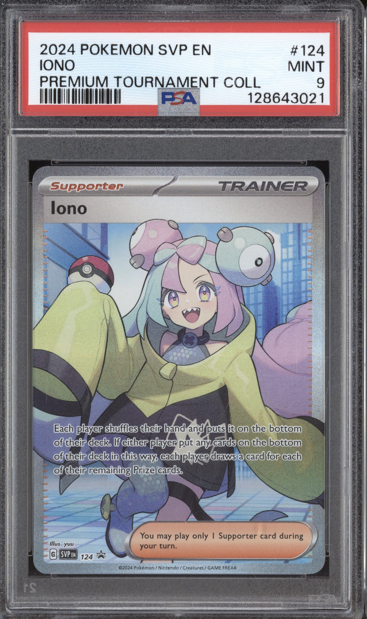 2024 Pokemon Scarlet & Violet Black Star Promo SVP124 Iono PSA 9