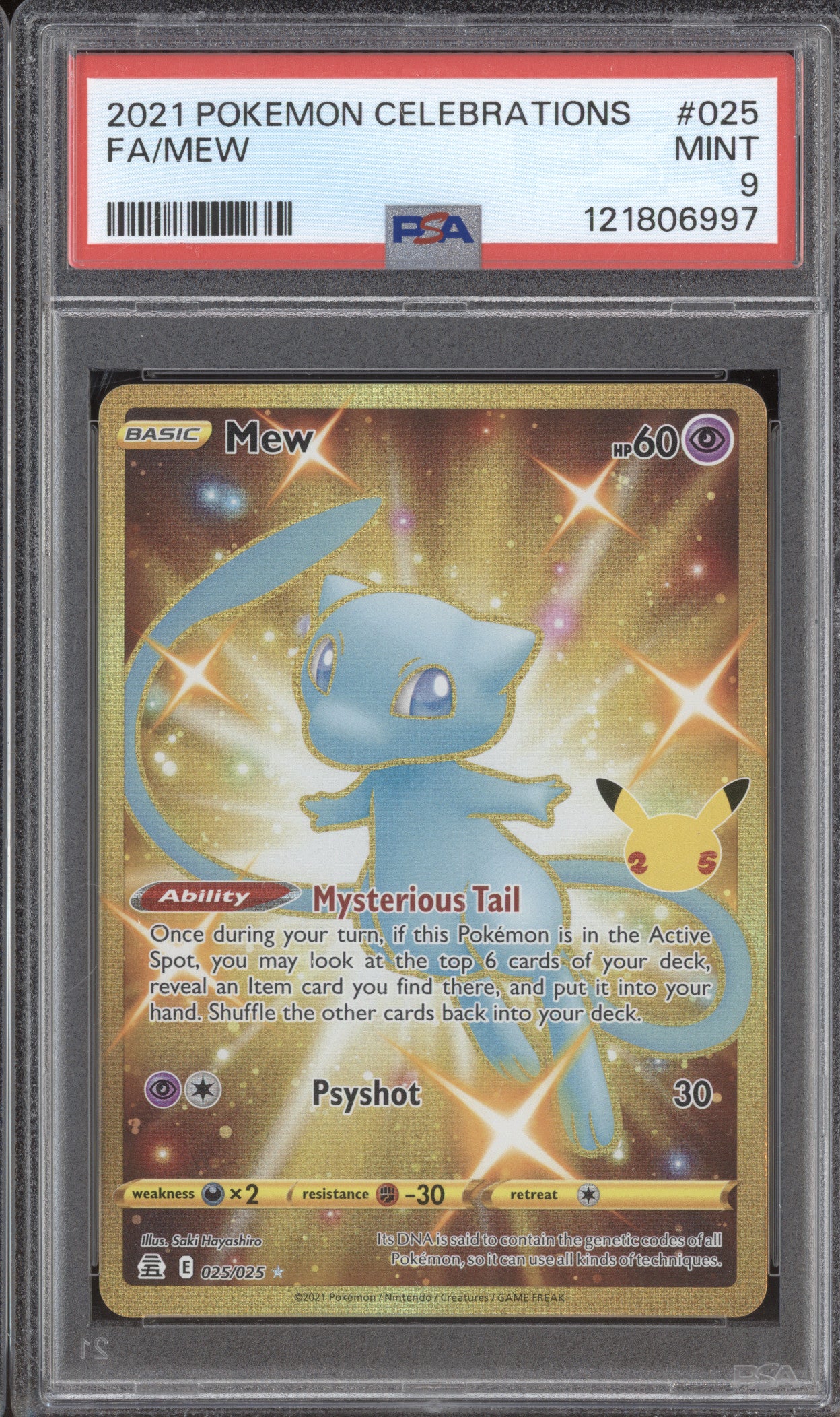 2021 Pokemon Celebrations 025 Mew Gold PSA 9