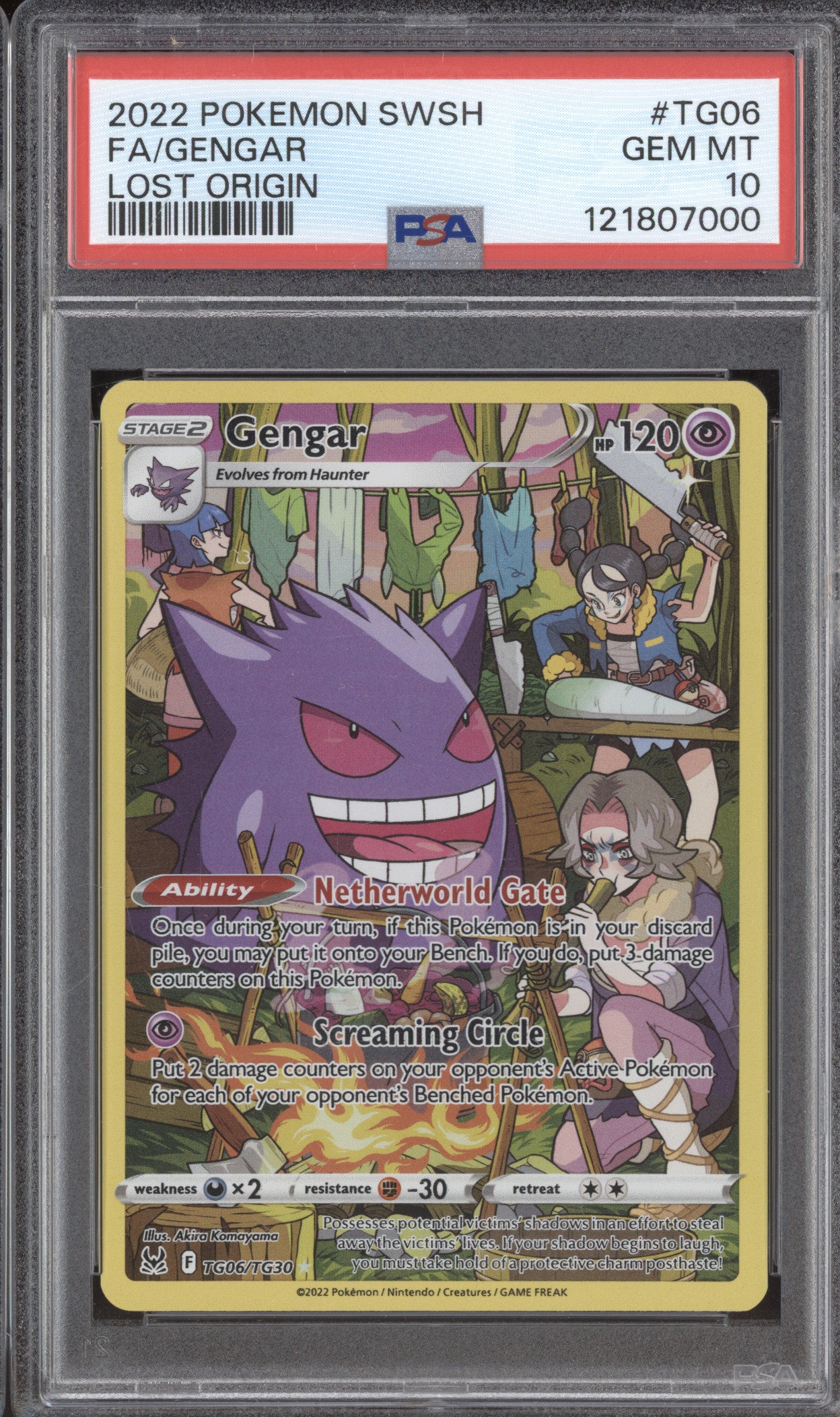 2022 Pokemon Lost Origin TG06 Gengar Full Art PSA 10