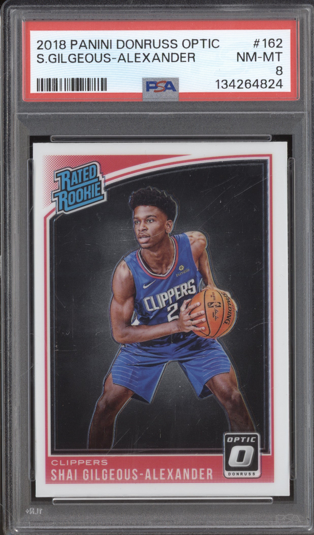 Shai Gilgeous-Alexander 2018 Panini Donruss Optic Rated Rookie 162 RC PSA 8
